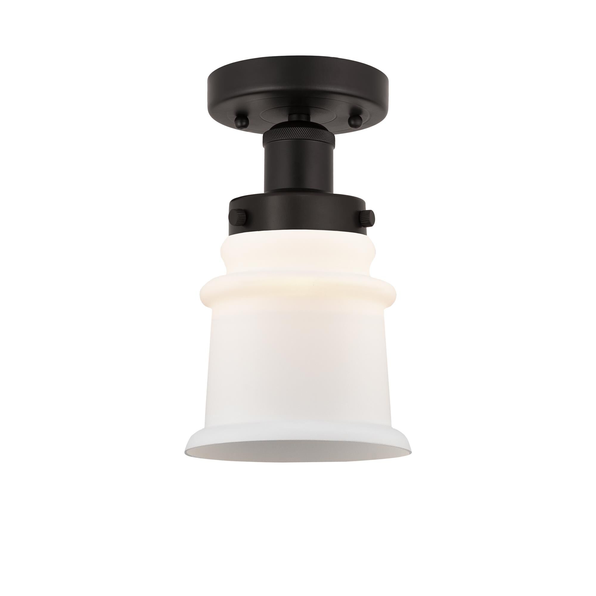 Shown in Oil Rubbed Bronze, Matte White finish and Matte White glass and Matte White Glass shade