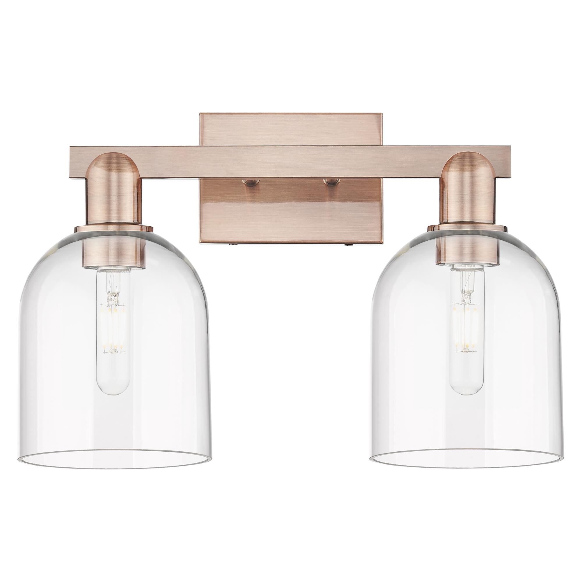 Shown in Antique Copper finish and Clear glass