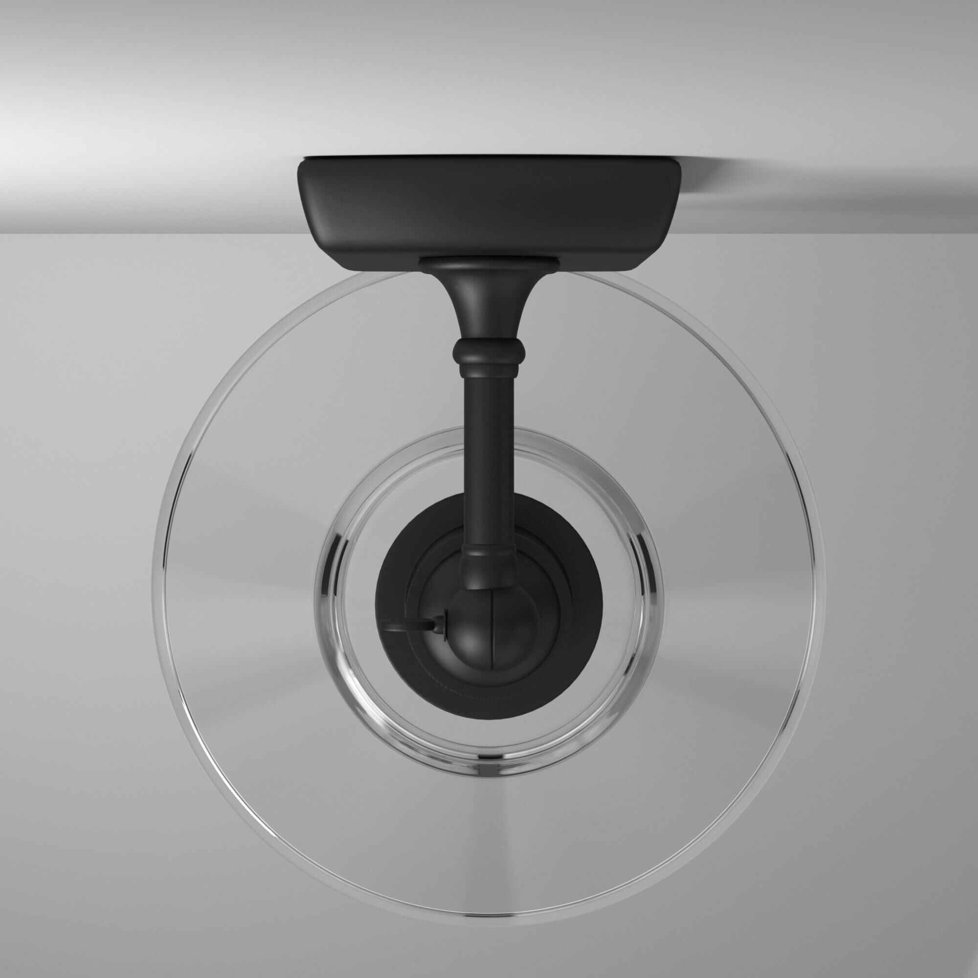 Shown in Matte Black finish and Clear glass