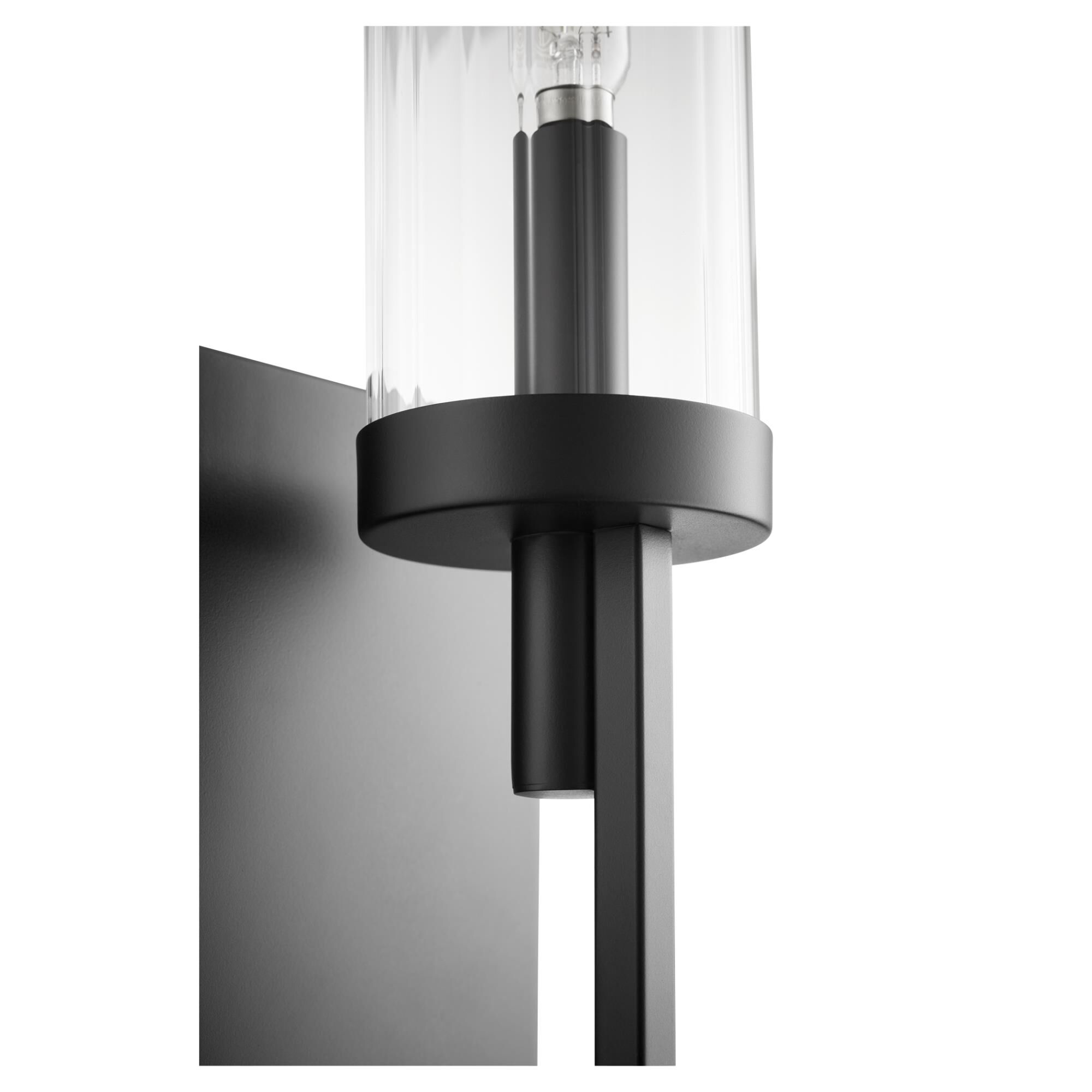 Shown in Textured Black with Clear Fluted Glass finish