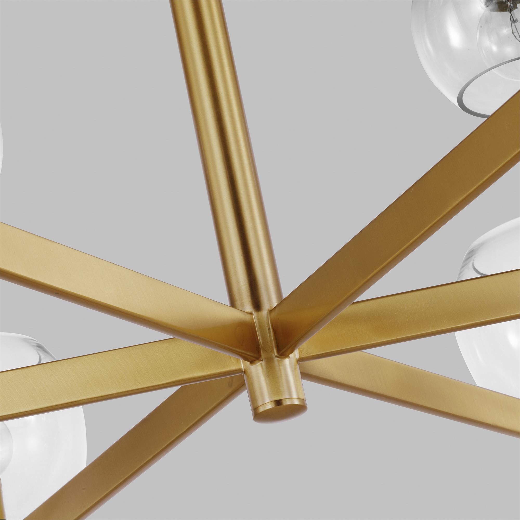 Shown in Burnished Brass finish and Clear glass