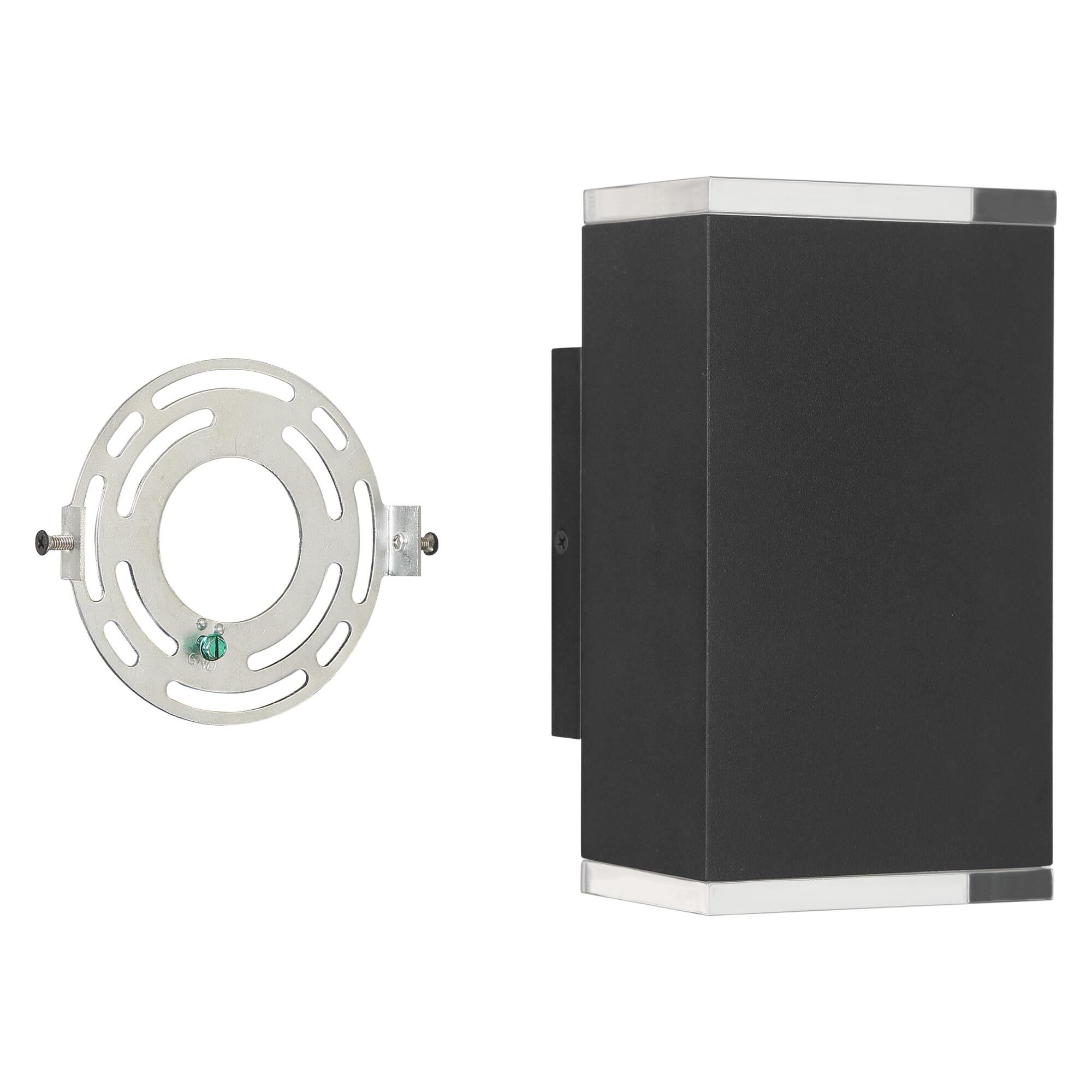 Shown in Textured Black finish and Clear Acrylic glass