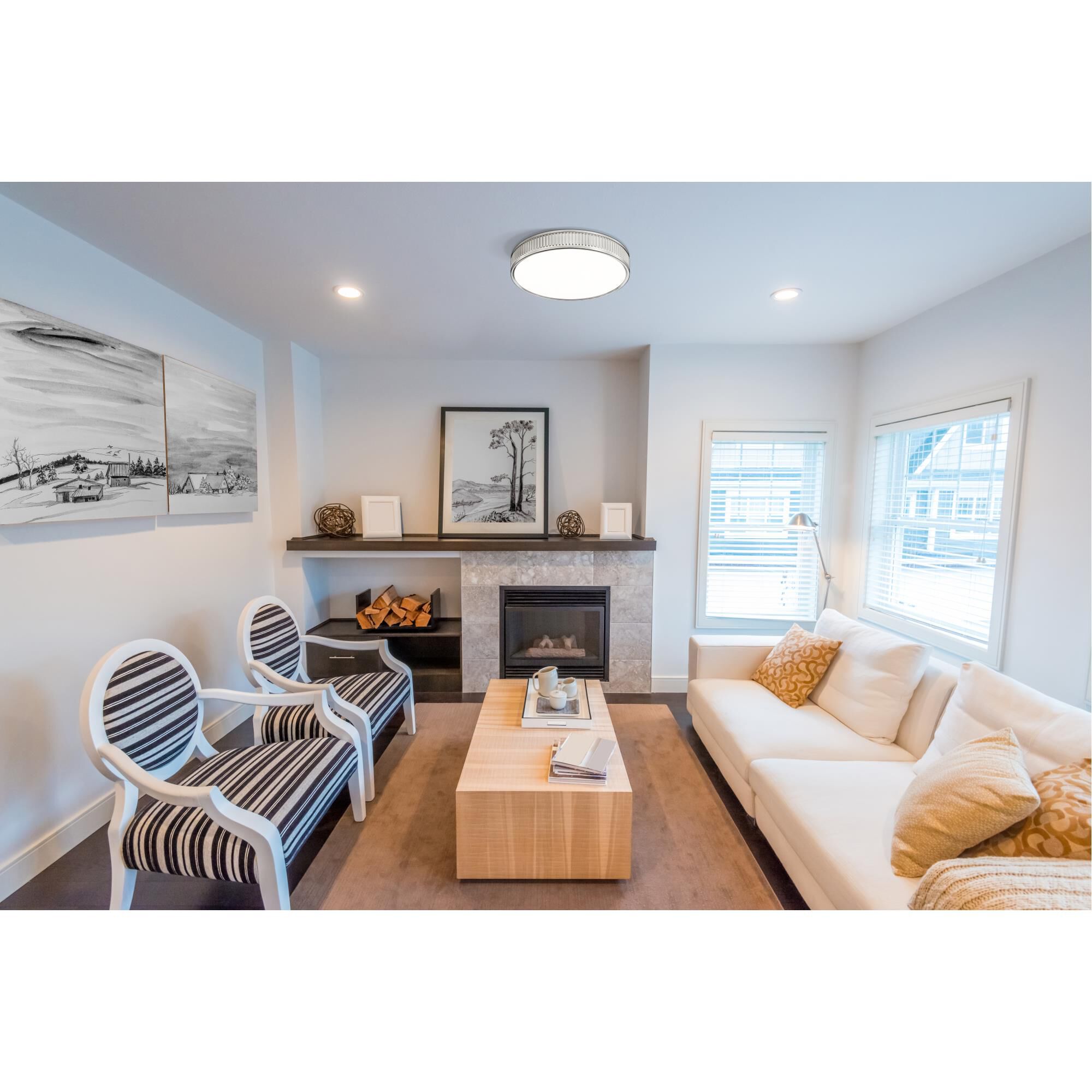 Shown in Brushed Nickel finish and Frosted glass and Frosted shade