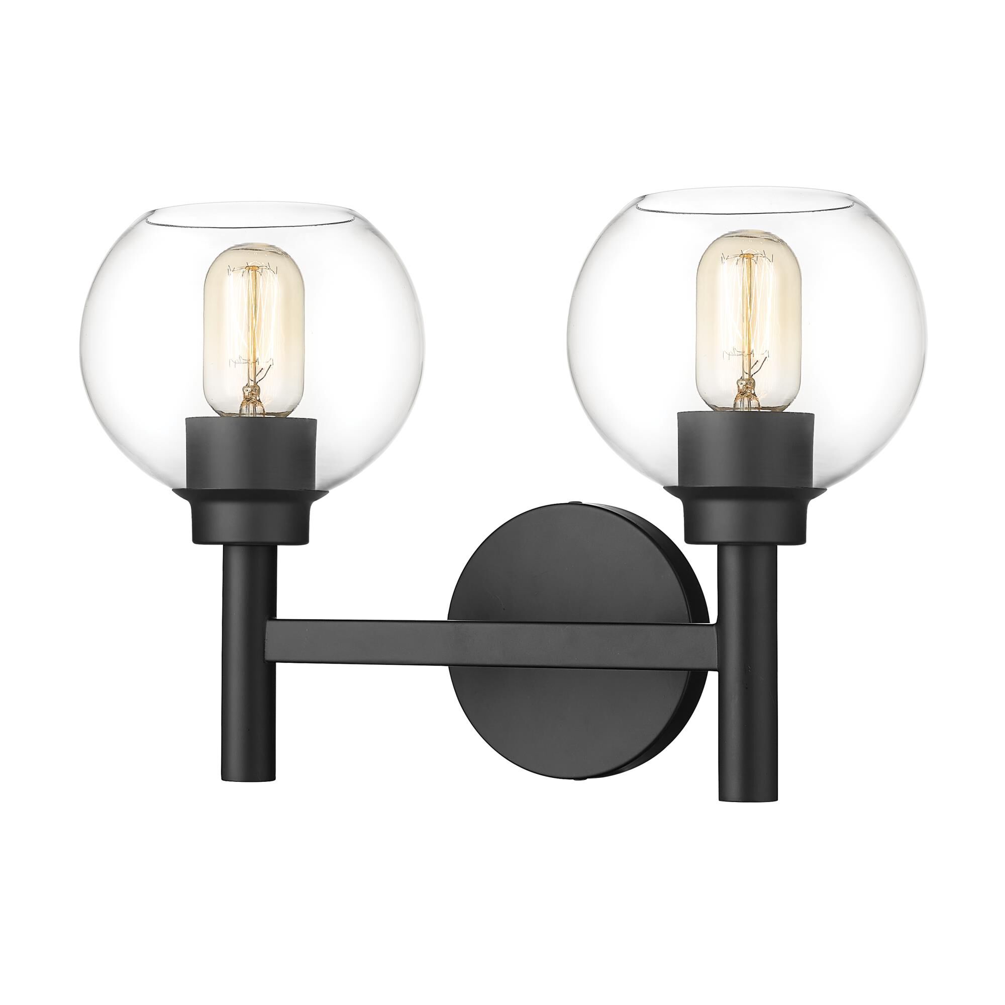 Shown in Matte Black finish and Clear glass