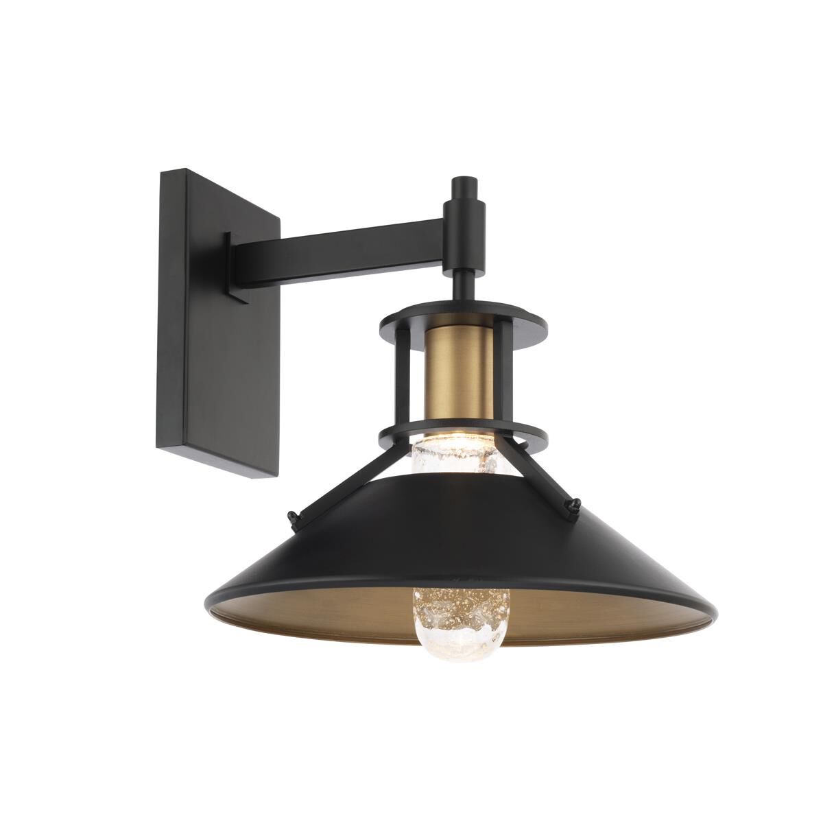 Shown in Black and Aged Brass finish and Hammered Seedy Diffuser glass