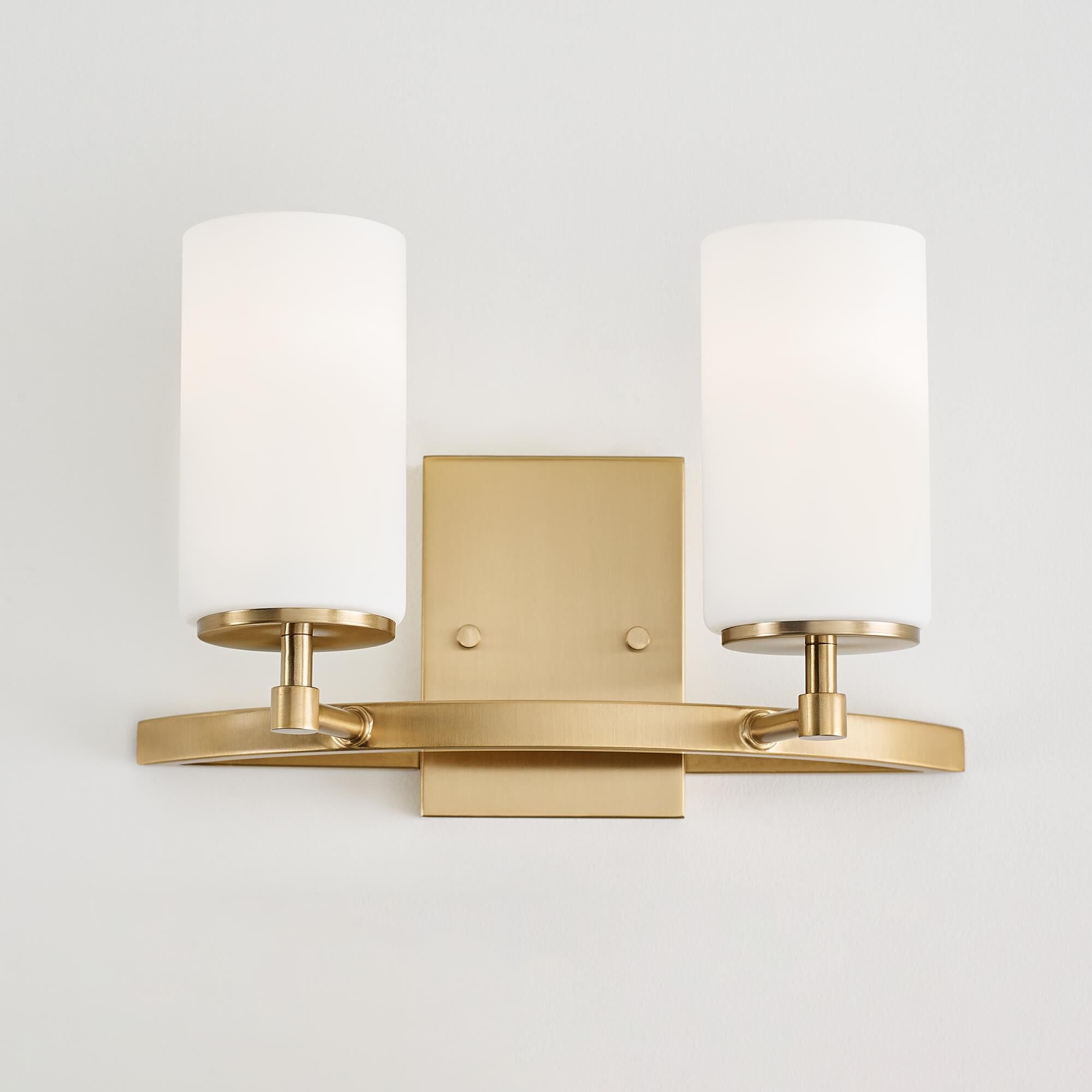 Shown in Satin Brass finish and Etched - White Insidehades glass