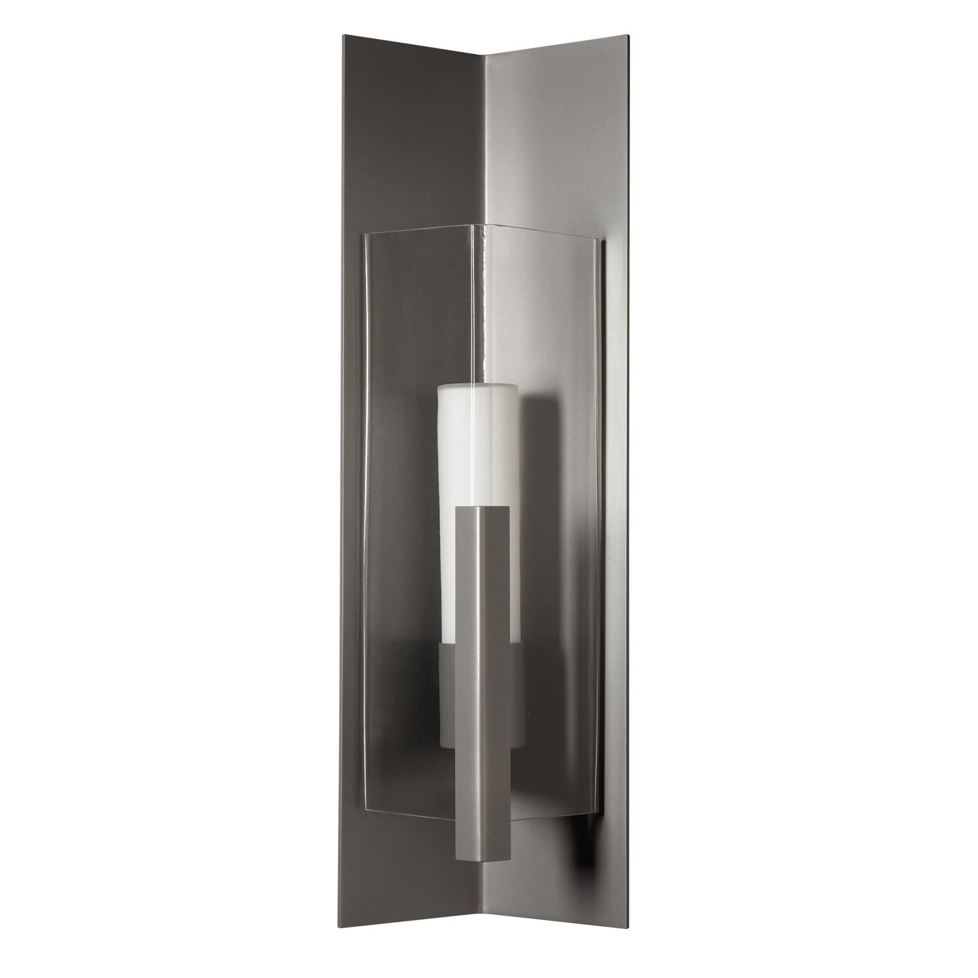 Shown in Coastal Burnished Steel finish and Clear glass