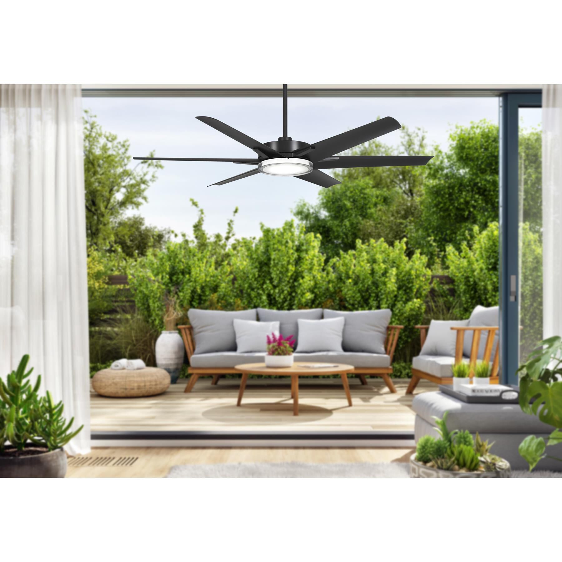 Deco Outdoor Rated 65 Inch Ceiling Fan with Light Kit by Minka Aire