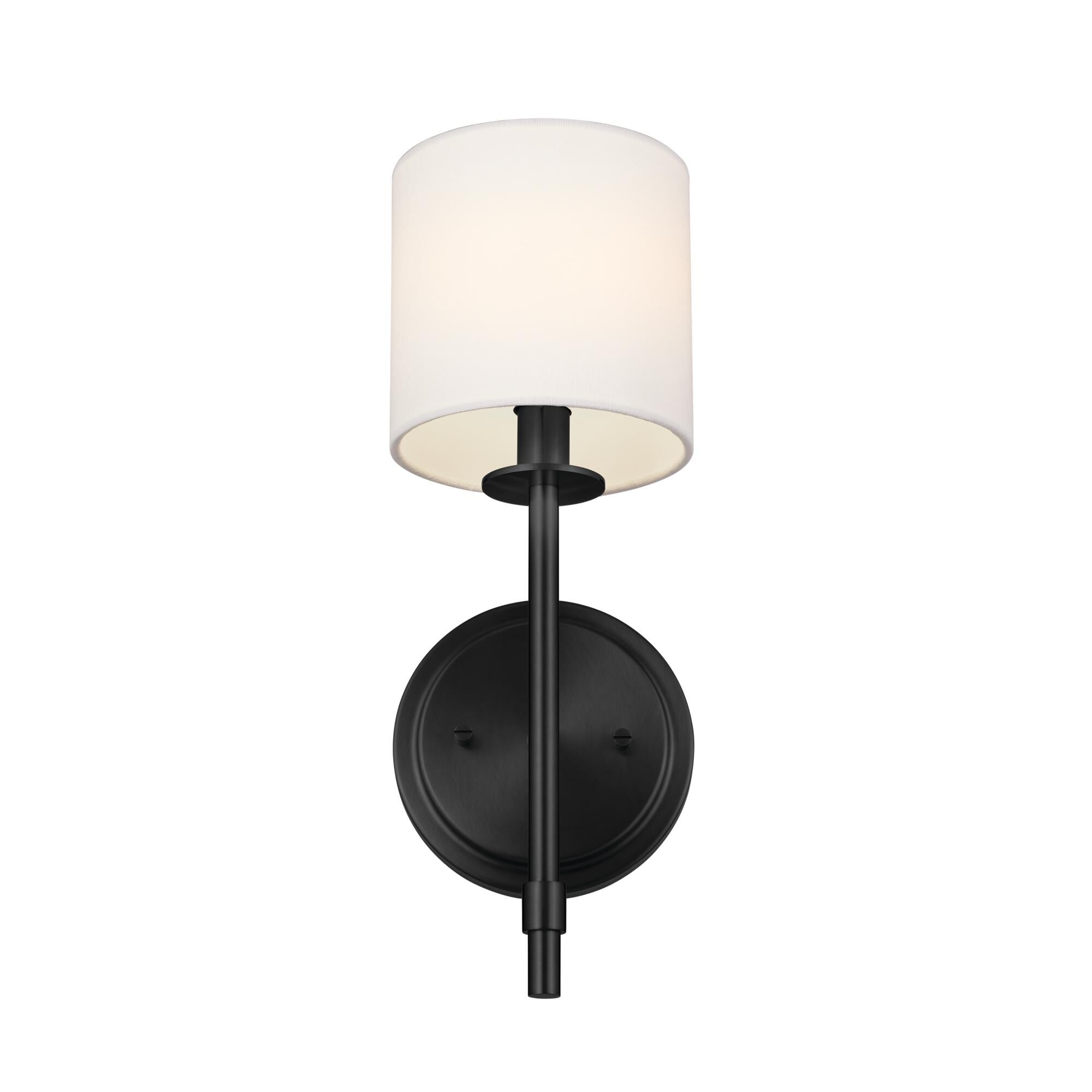 Shown in Black finish and Fabric and Drum shade