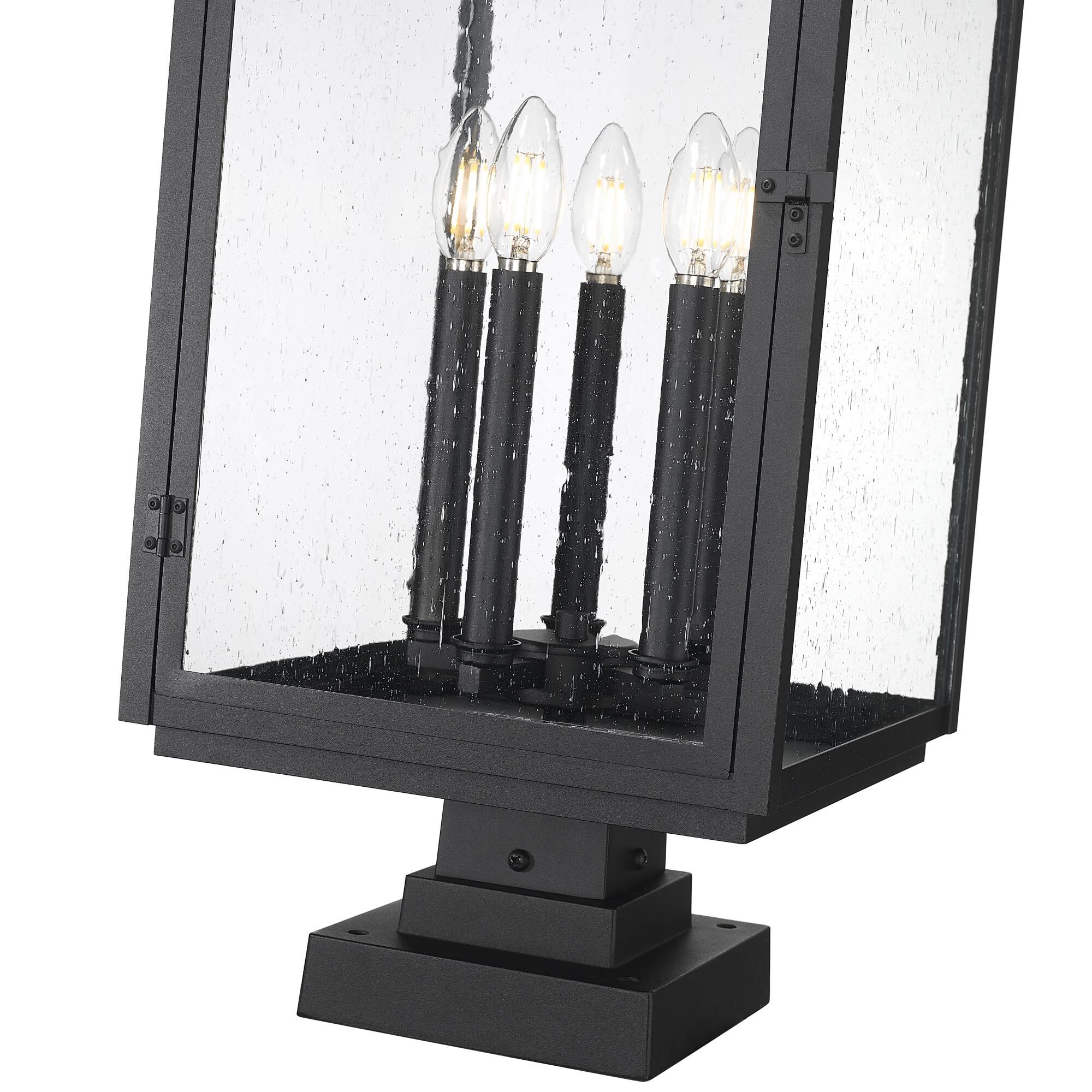 Shown in Sand Black finish and Clear Seedy glass and Clear Seedy shade
