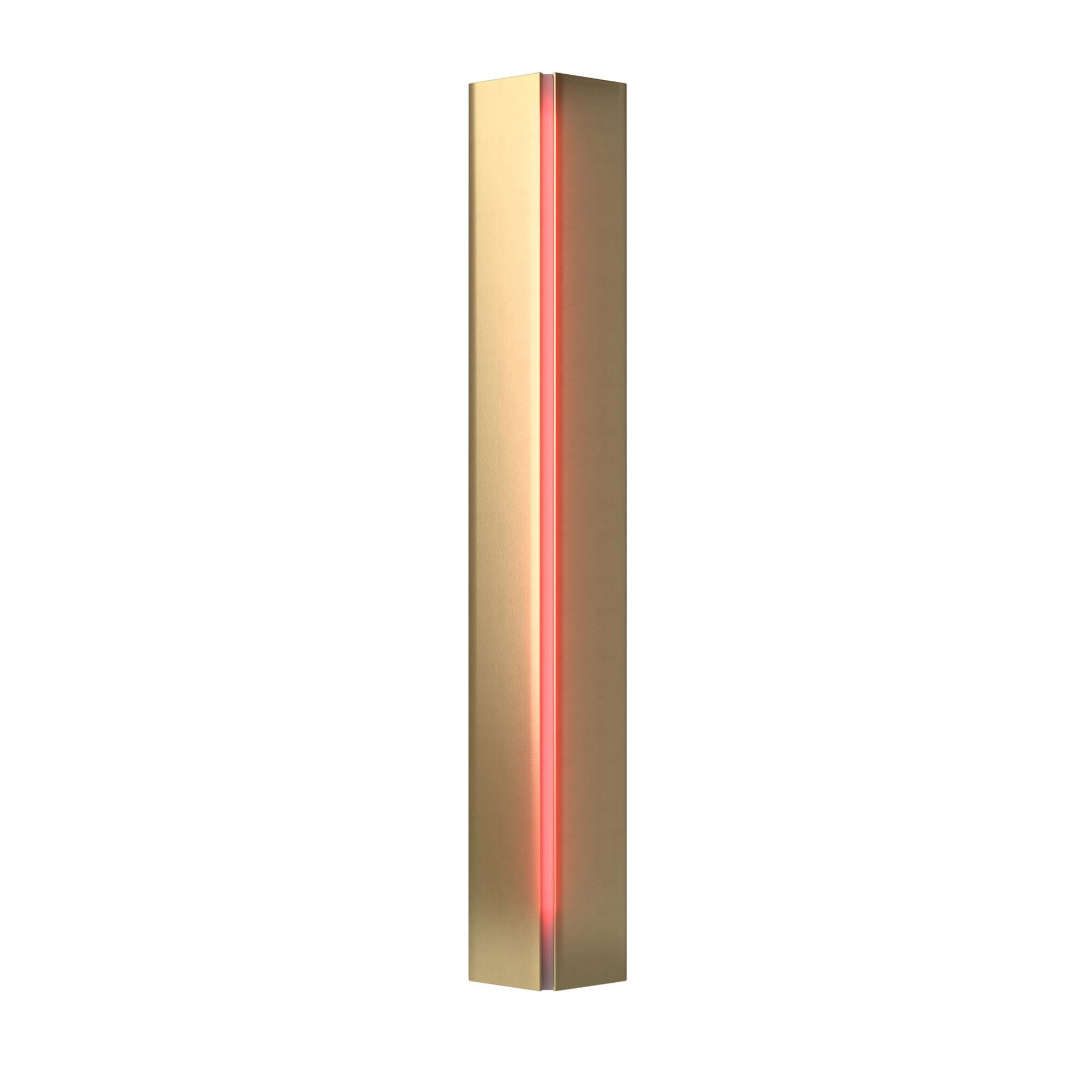Shown in Modern Brass finish and Red glass
