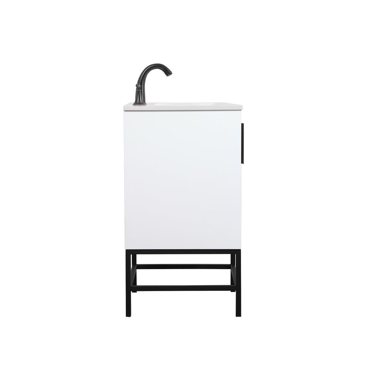 Shown in White finish and Without Backsplash accent