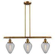 Shown in Brushed Brass finish and Clear Crackle glass
