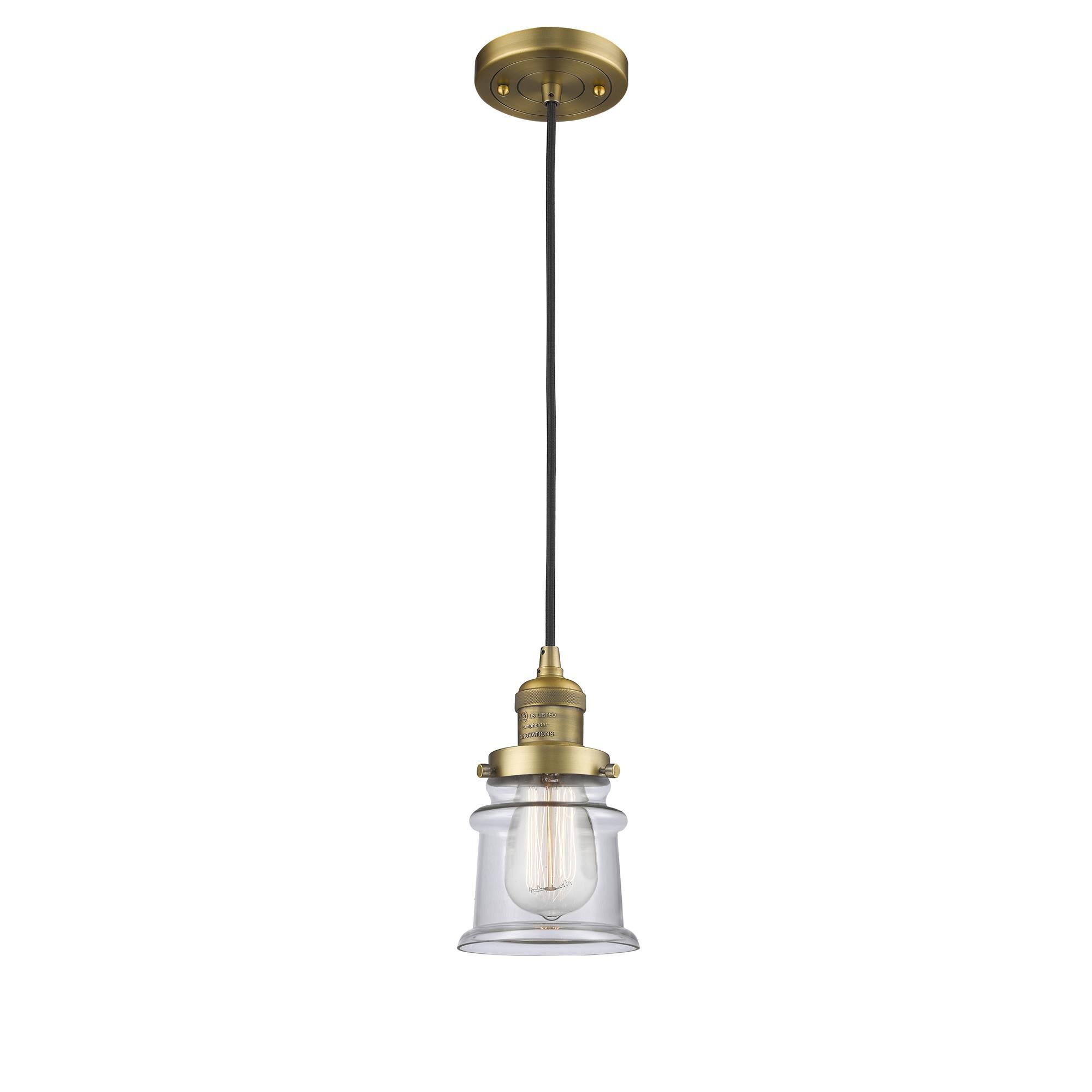 Shown in Brushed Brass finish and Clear glass