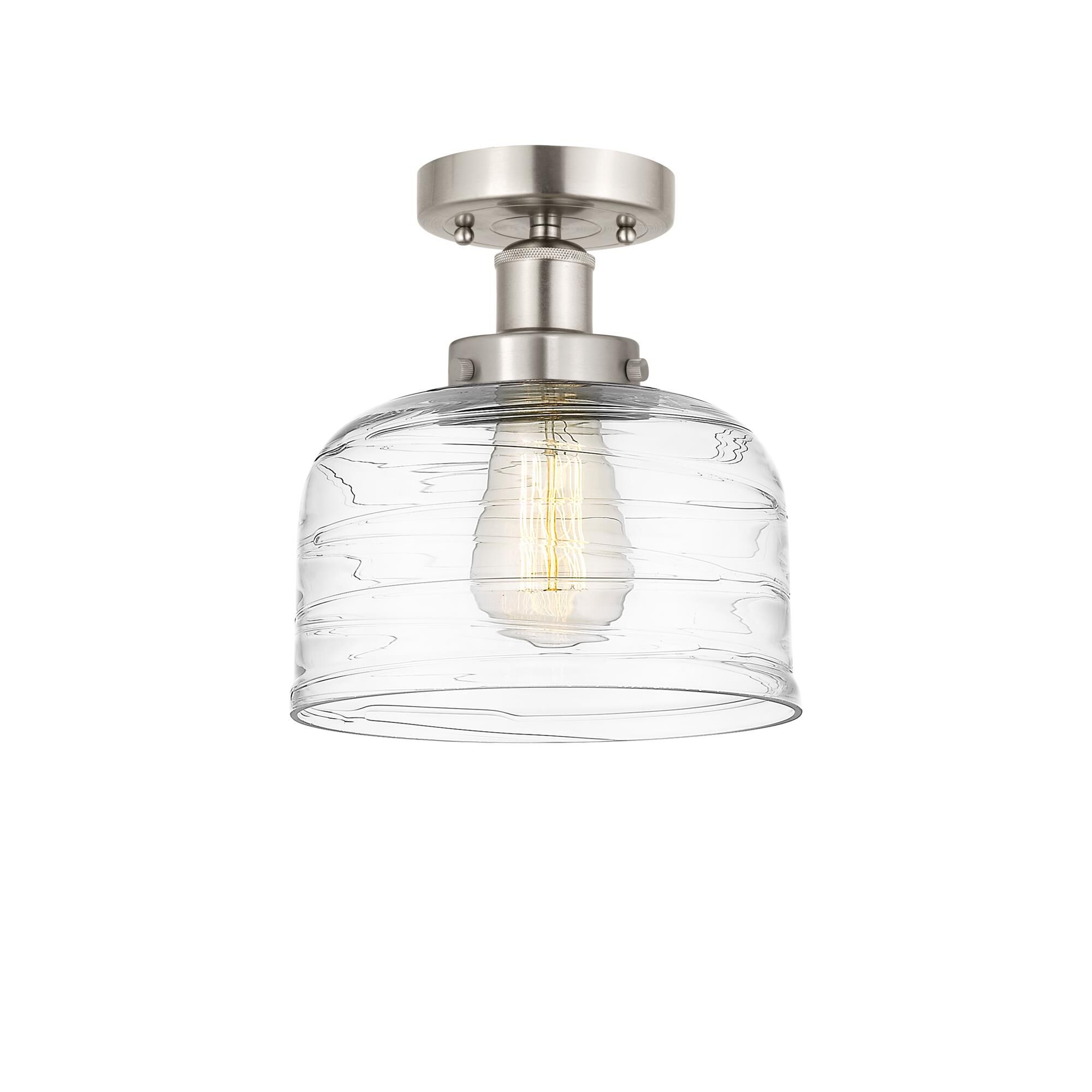 Shown in Brushed Satin Nickel, Plated Smoke finish and Plated Smoke glass and Plated Smoke Glass shade
