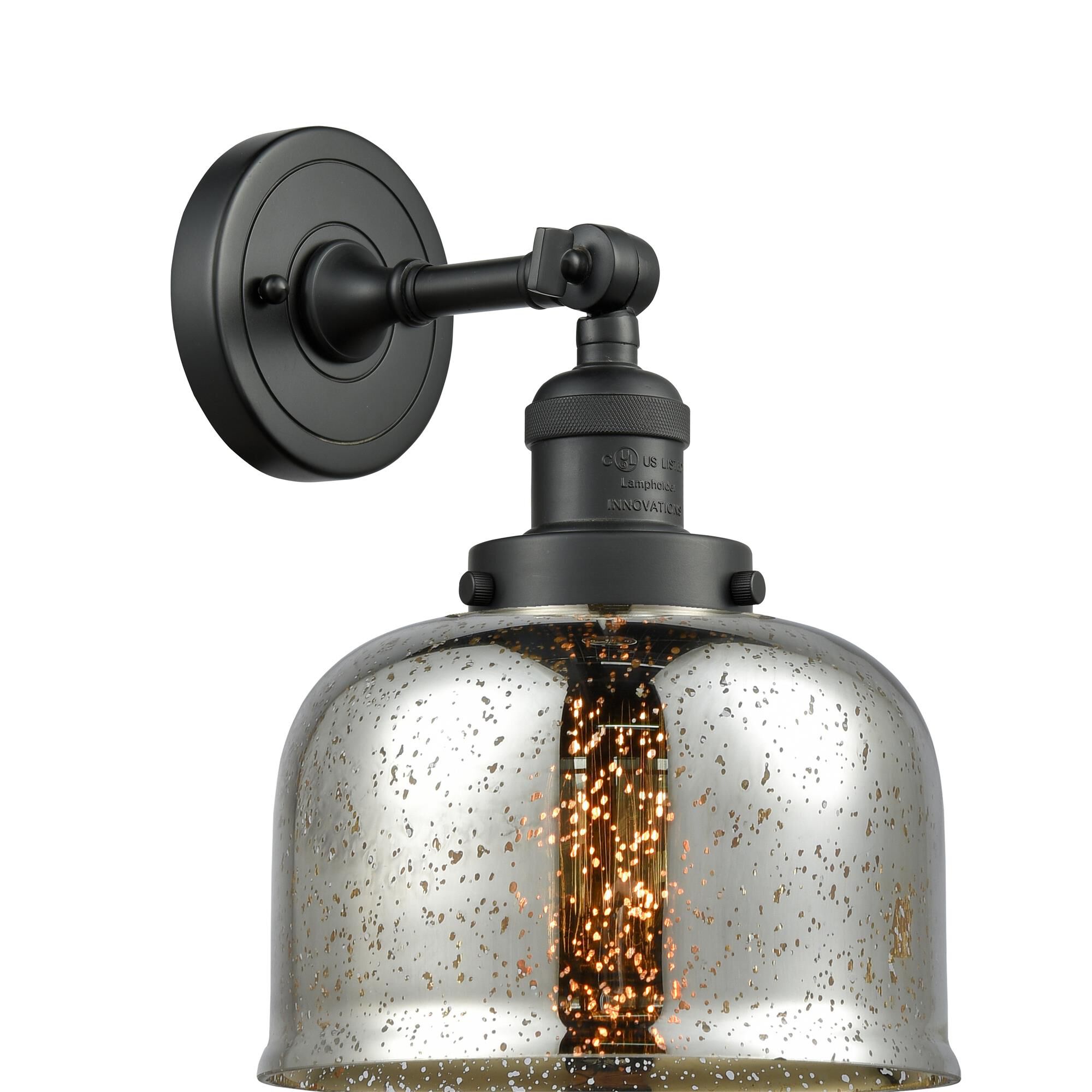 Shown in Matte Black finish and Silver Mercury glass