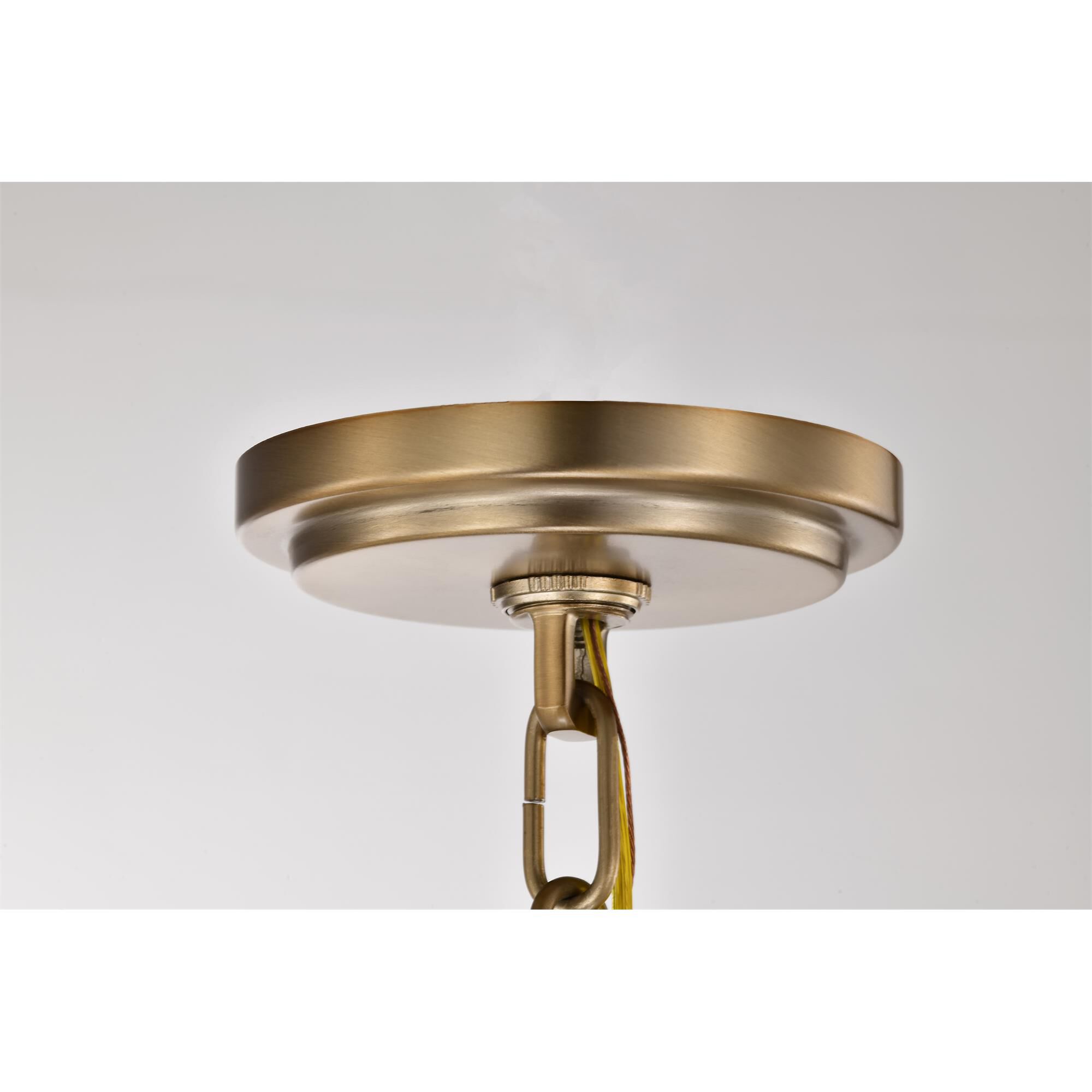 Shown in Burnished Brass finish and White Opal glass