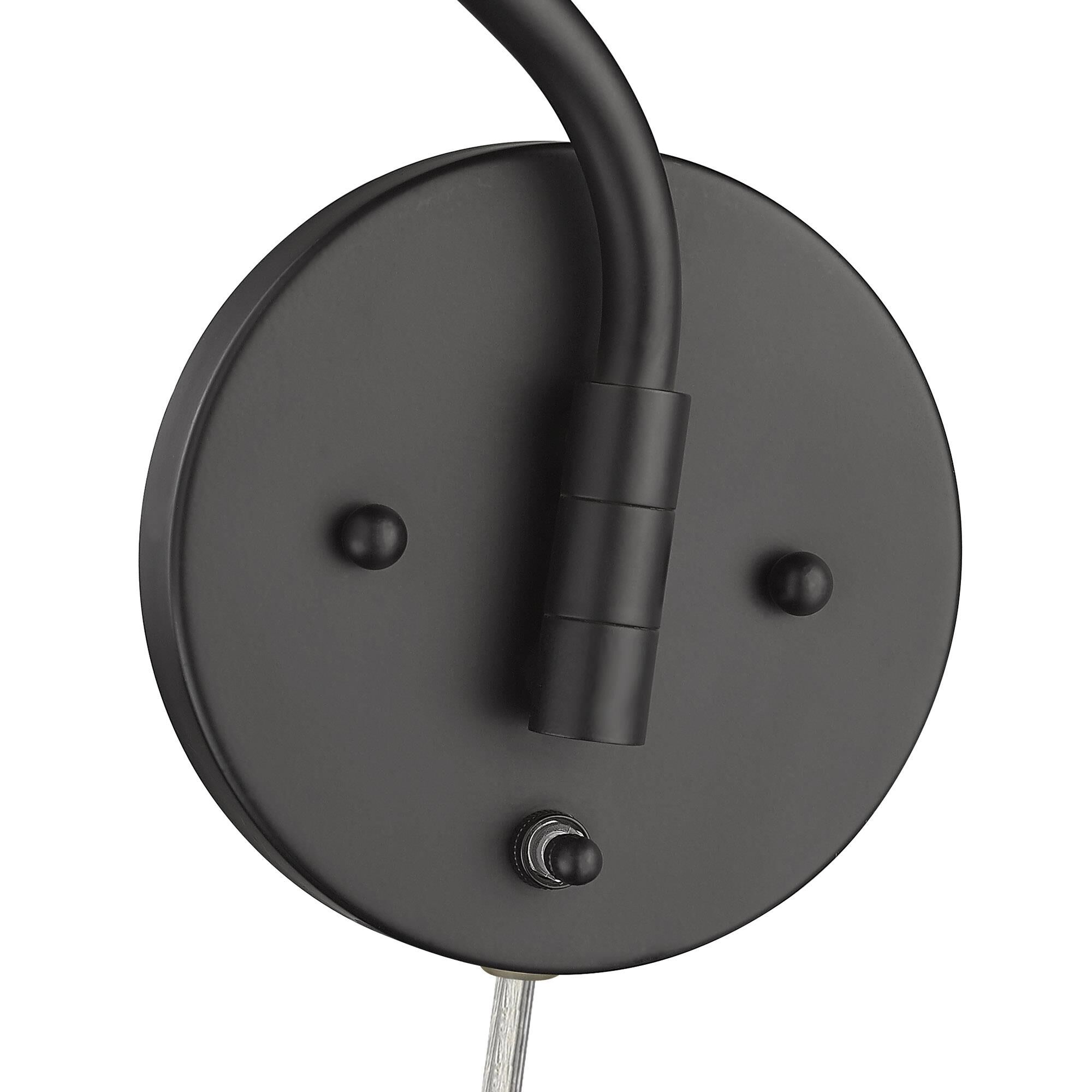 Shown in Matte Black finish and Modern White shade