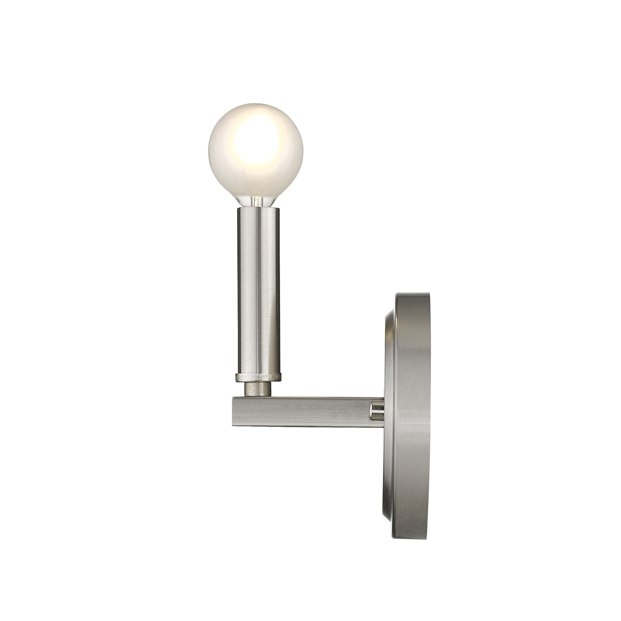 Shown in Satin Nickel finish and -- glass and -- shade