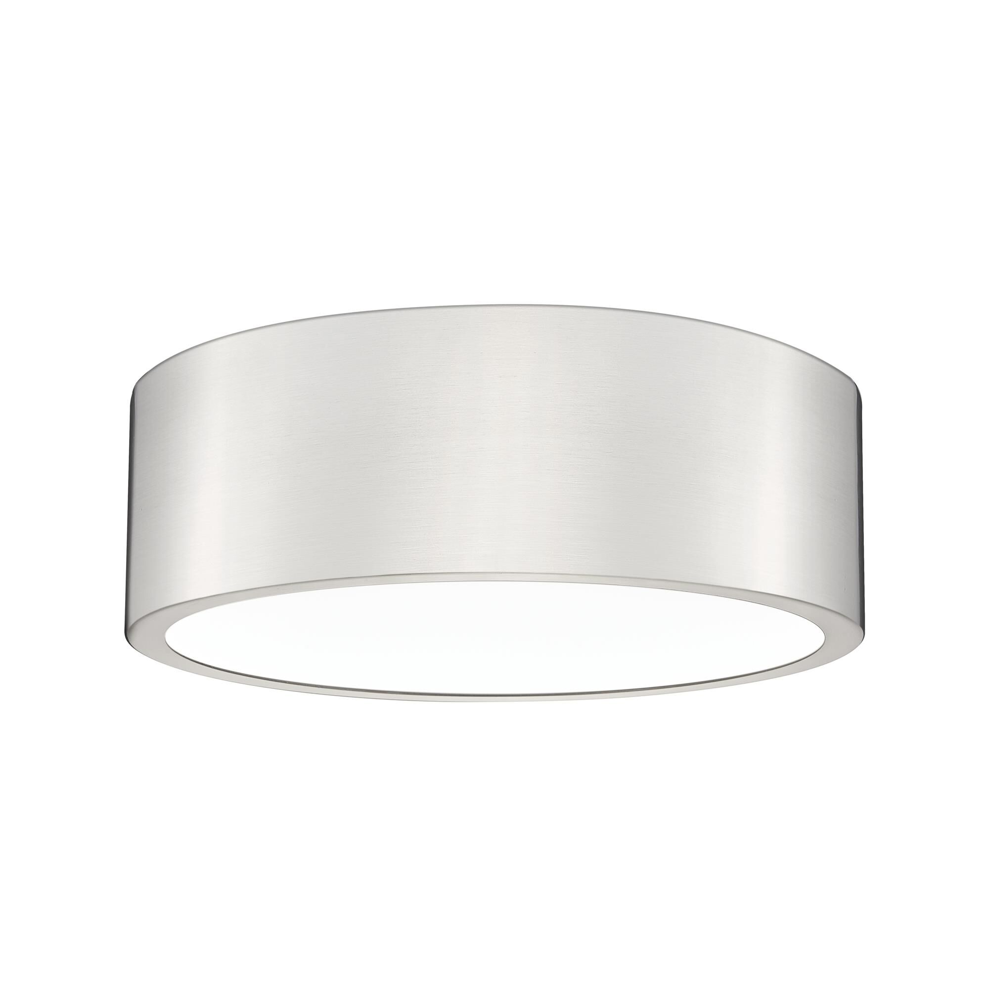 Shown in Brushed Nickel finish and Frosted glass and Frosted shade