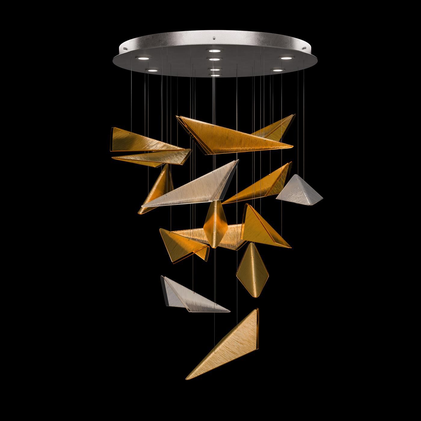 Shown in Silver finish and Amber Linear glass