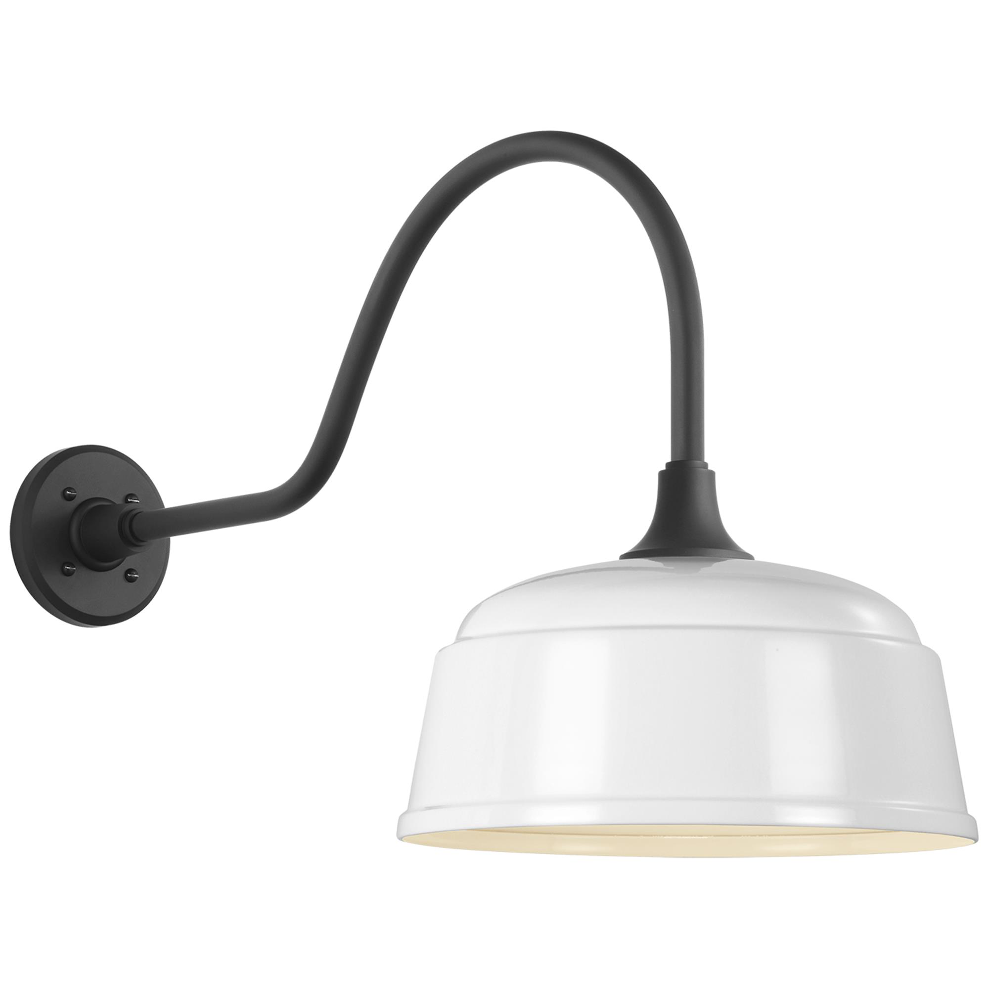 Shown in Matte Black finish and White shade