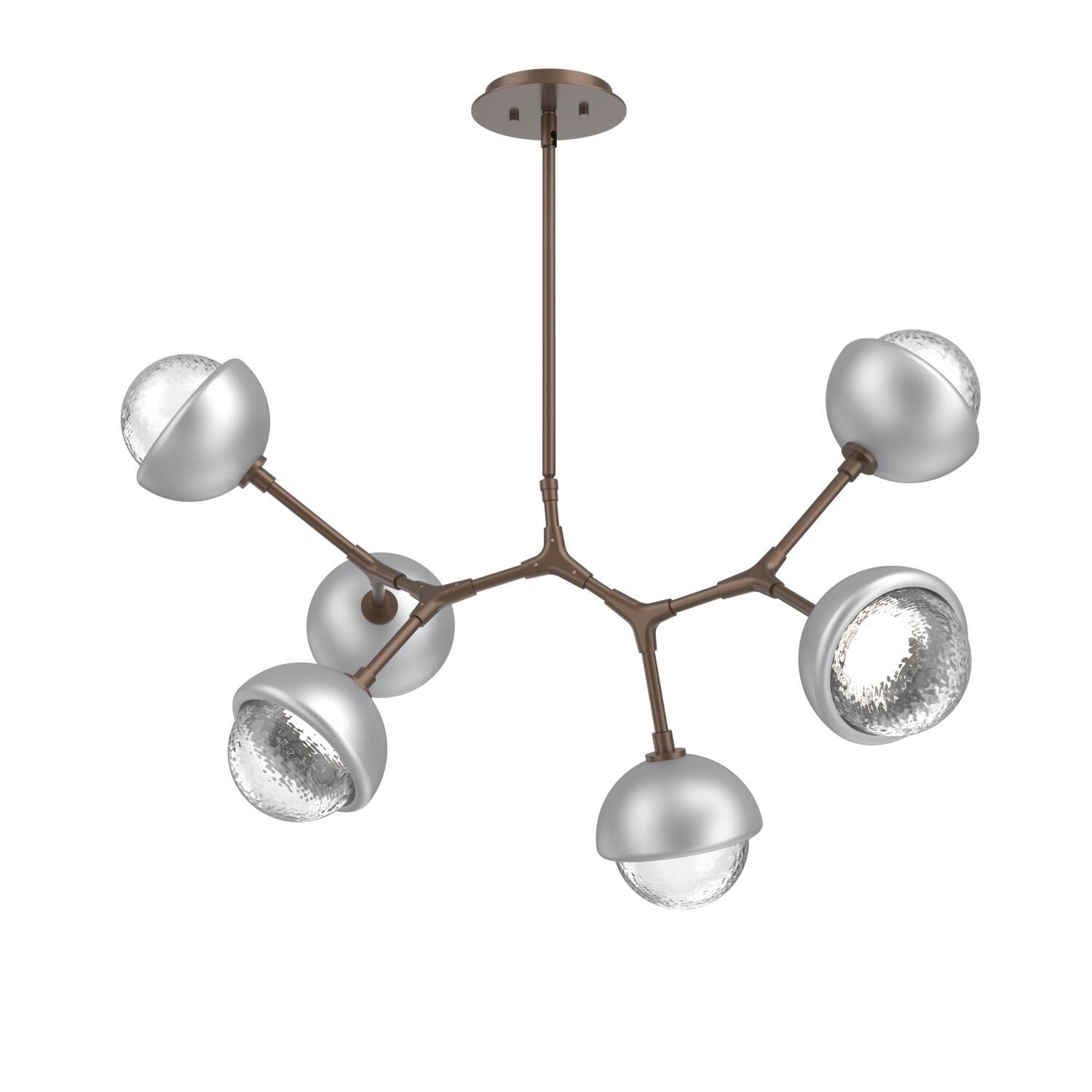 Shown in Burnished Bronze finish and Clear glass and Classic Silver accent
