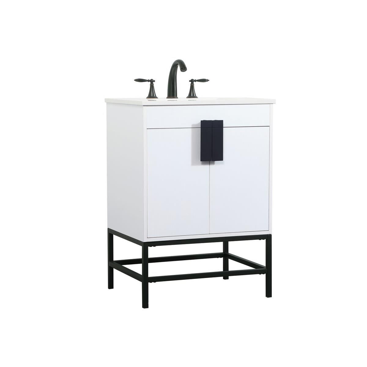 Shown in White finish and Without Backsplash accent