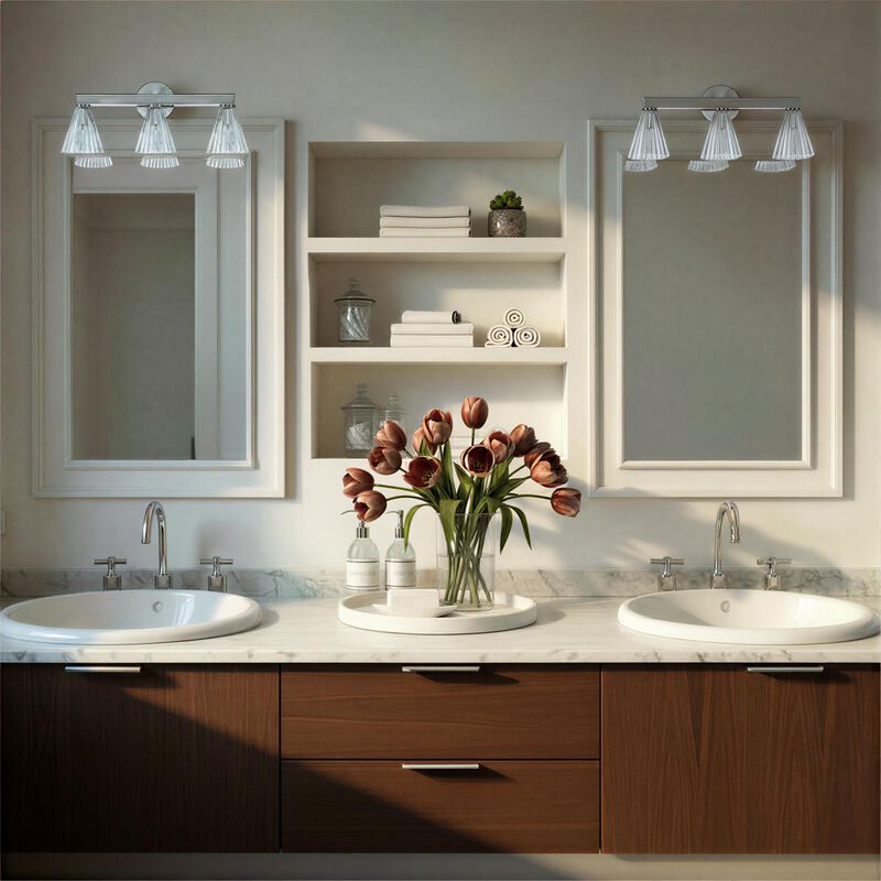Lotus 24 Inch 3 Light Bath Vanity Light by Crystorama