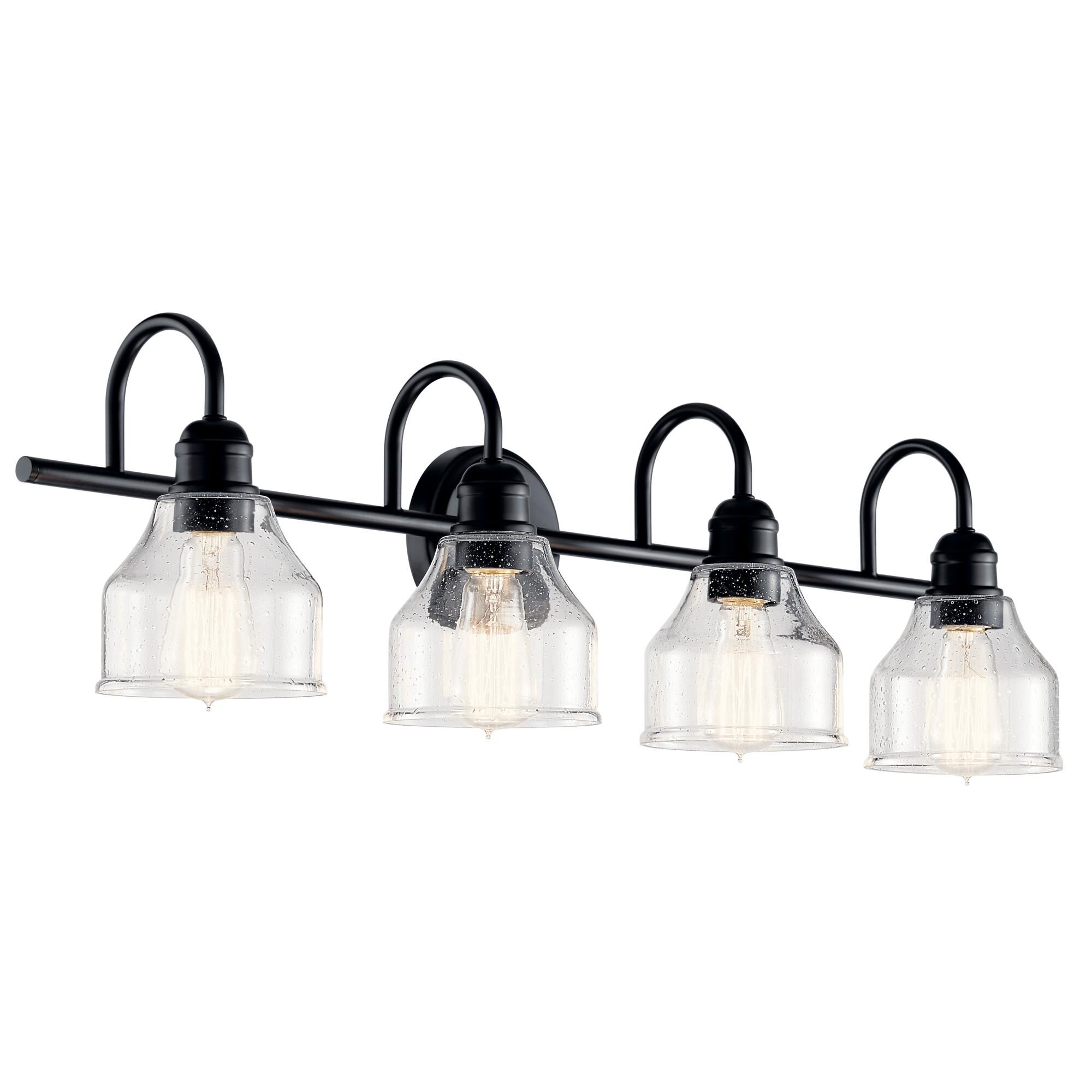Shown in Black finish and Clear Seeded glass