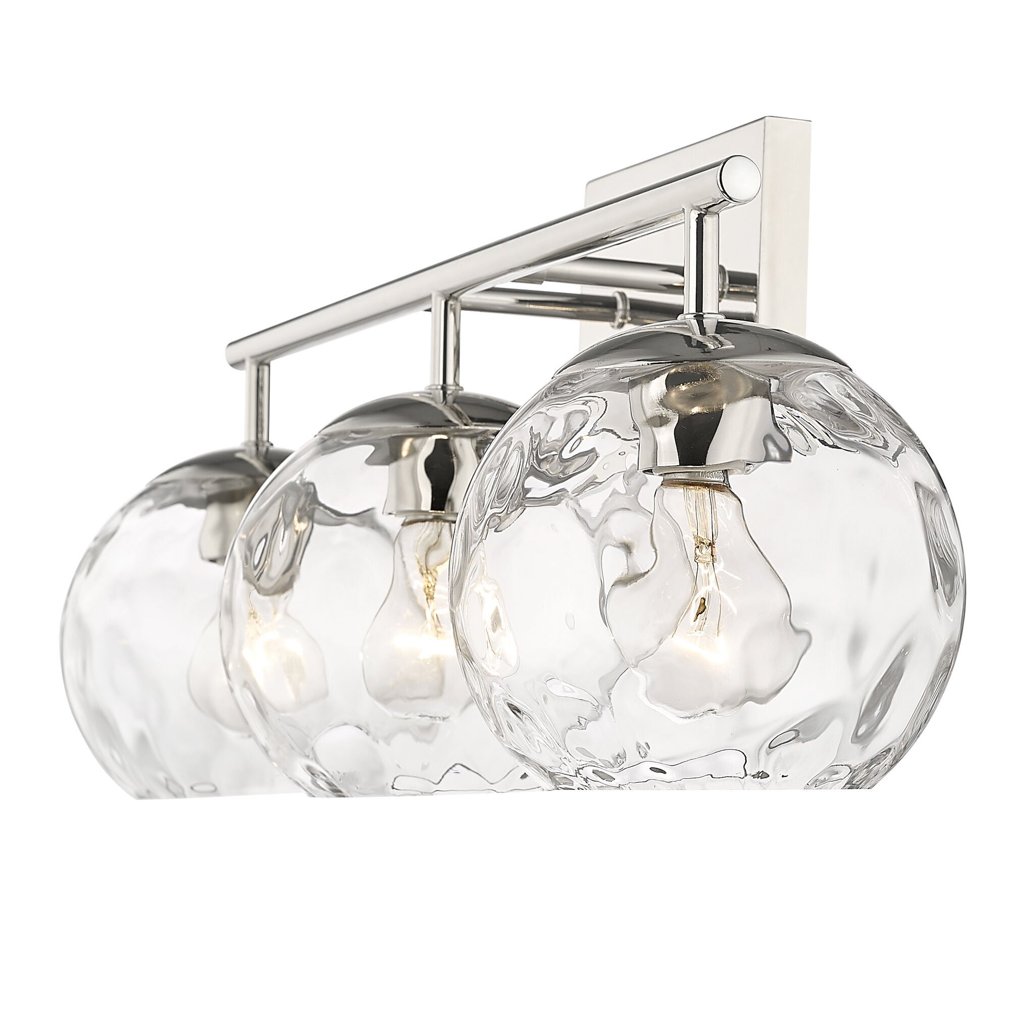 Shown in Polished Nickel finish and Rippled Water glass
