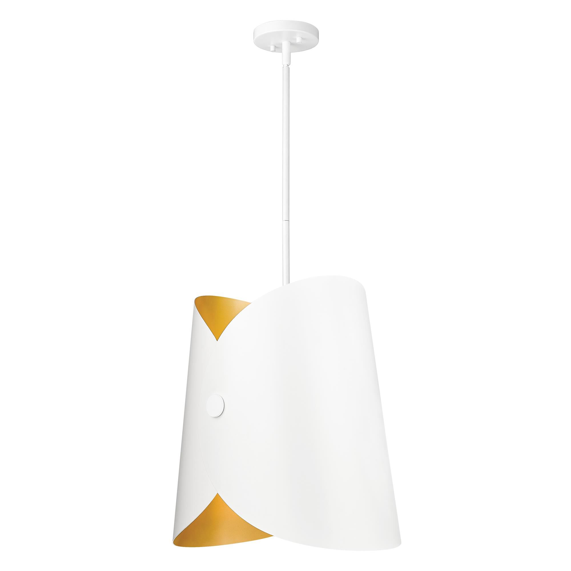 Shown in Matte White finish and Matte White Outer And Gold Inner glass and Matte White Outer And Gold Inner shade