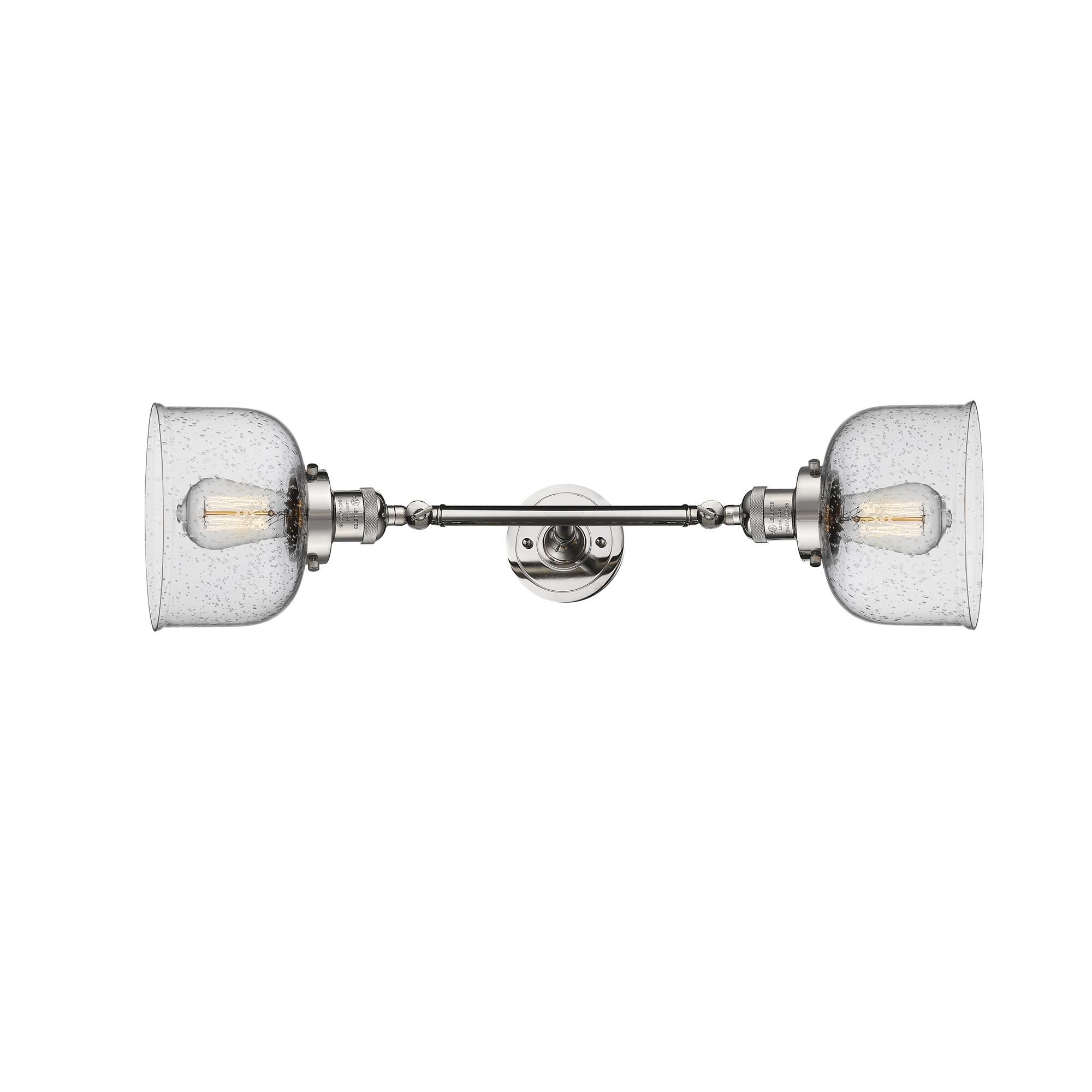 Shown in Polished Nickel finish and Seedy glass