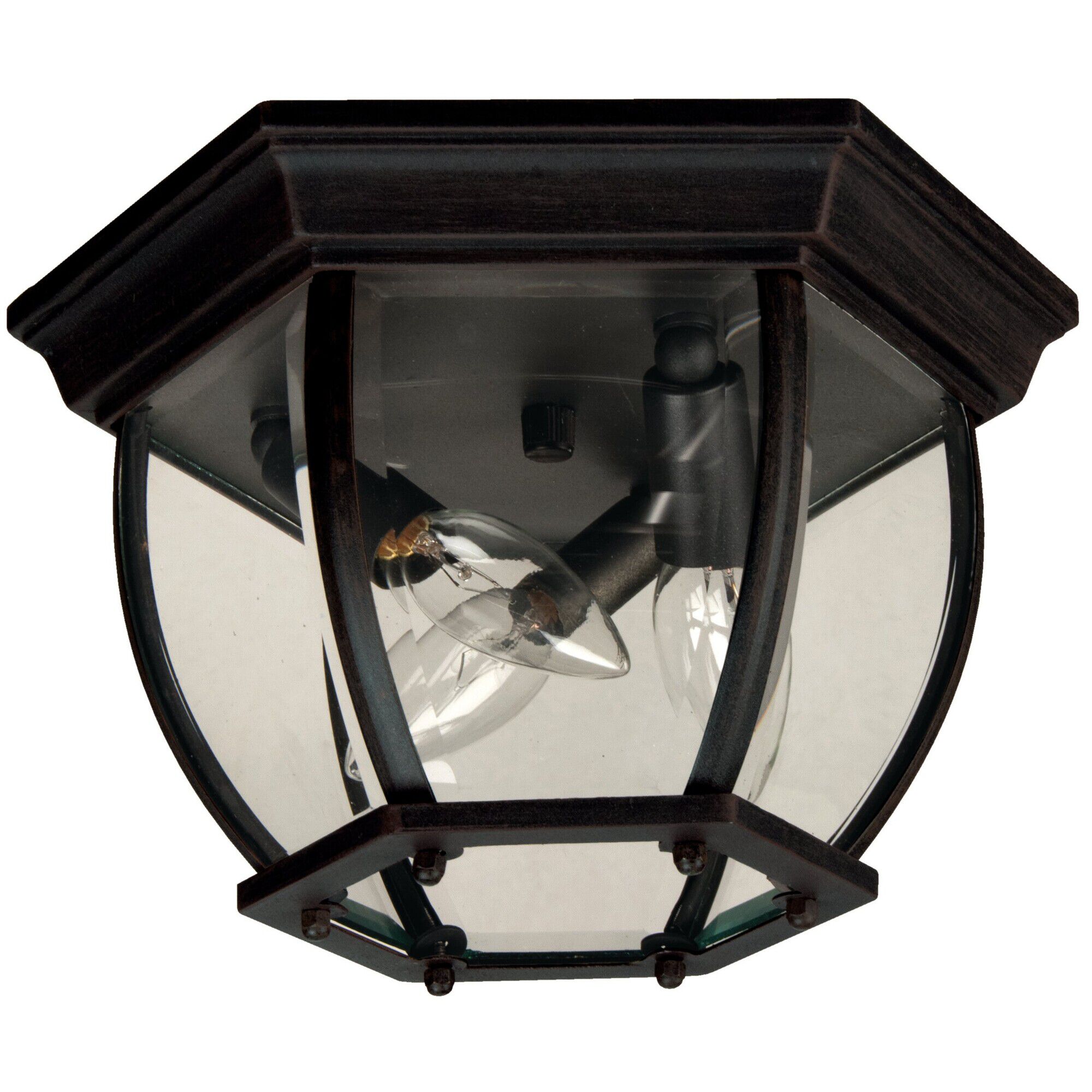 Bent Glass 11 Inch 3 Light Outdoor Flush Mount,