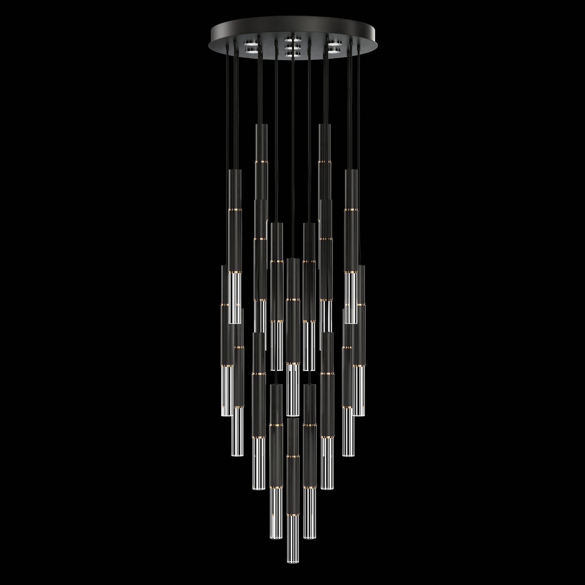 Shown in Black finish and True crystal and False glass