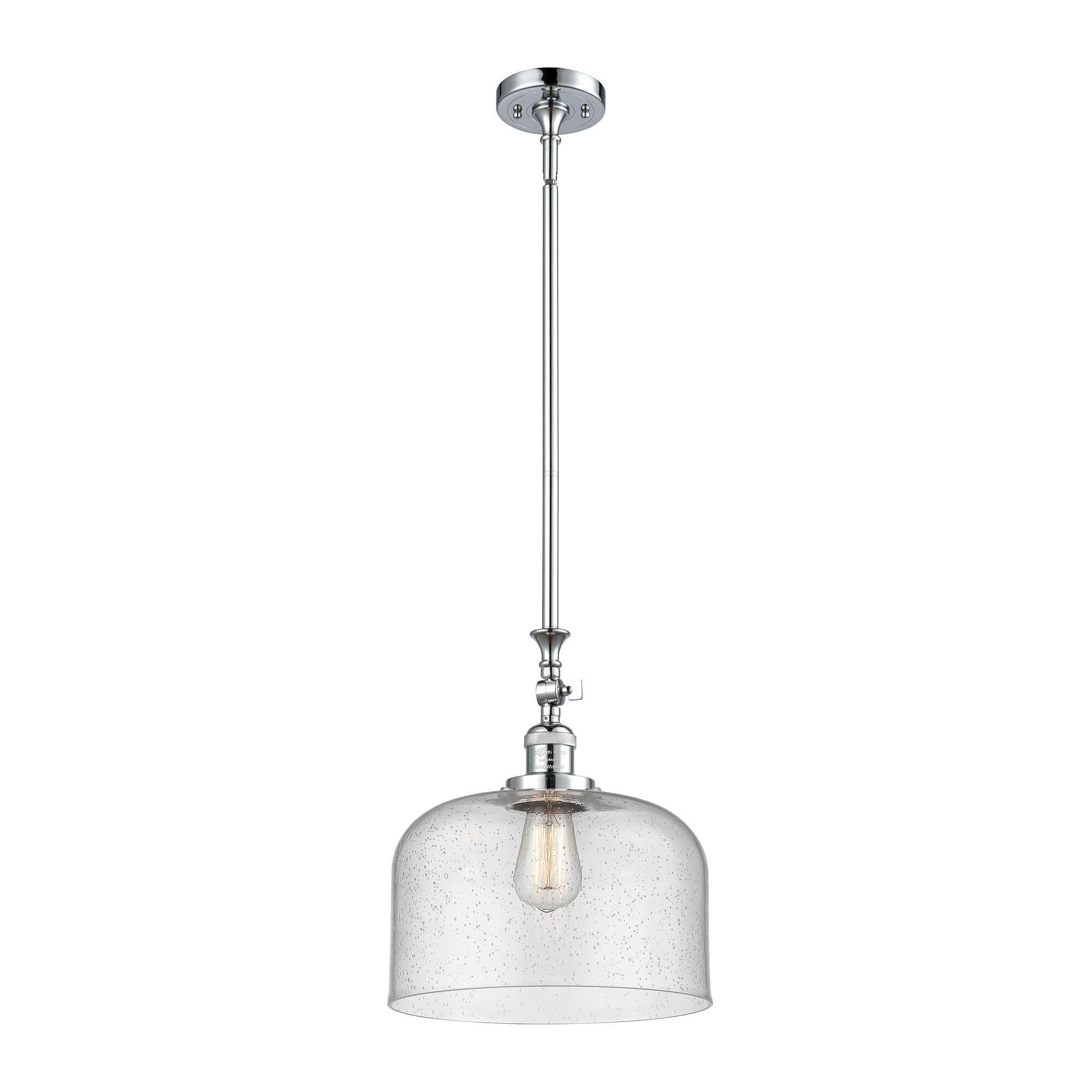 Shown in Polished Chrome finish and Seedy glass
