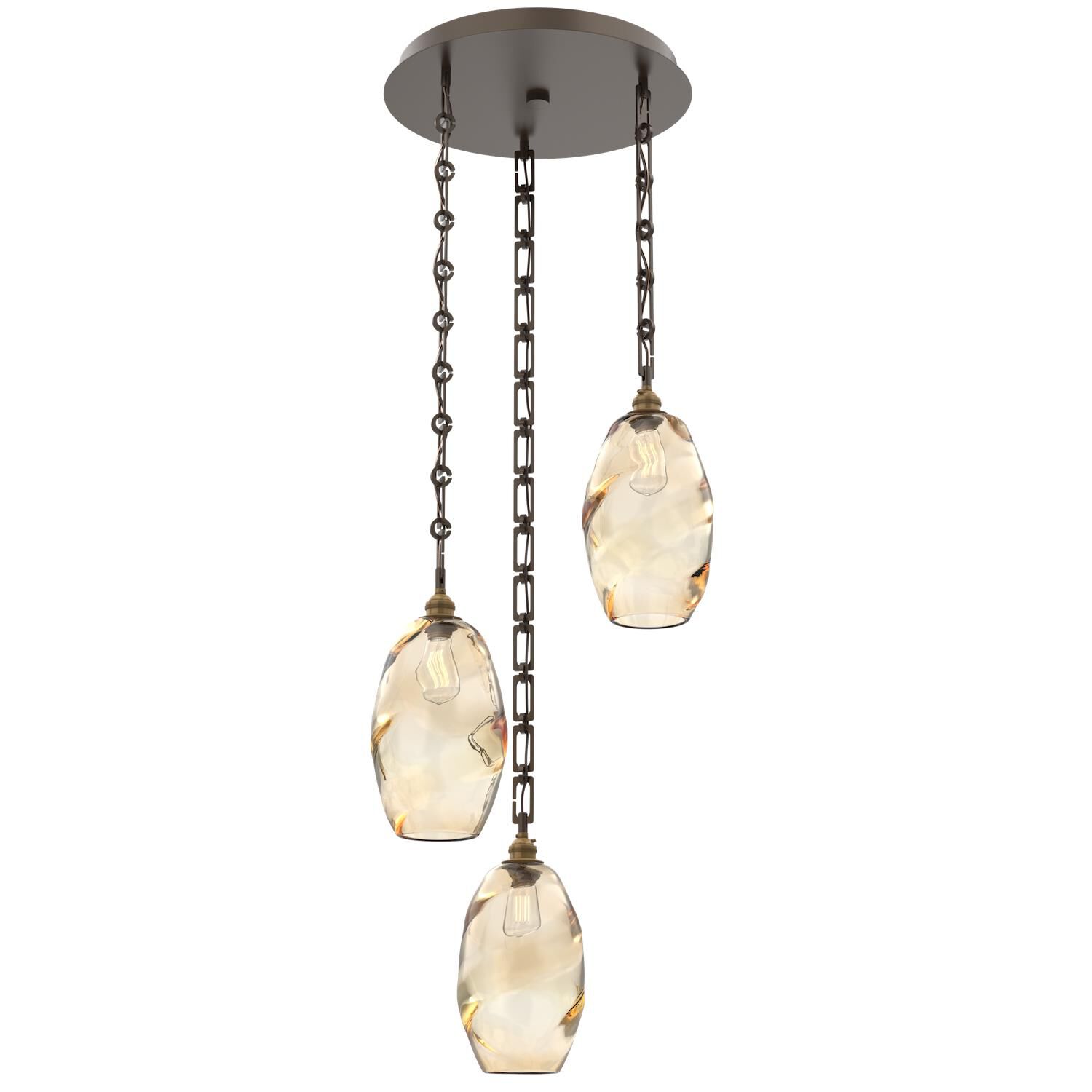 Levi Wilson Ellisse 19 Inch Multi Light Pendant by Hammerton Studio