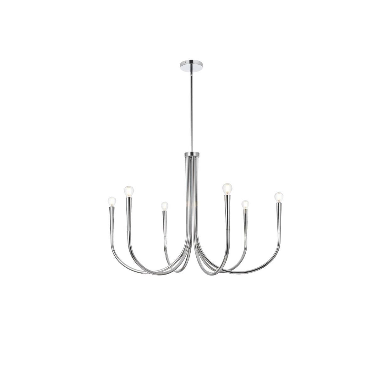 Layne 36 Inch 6 Light Chandelier by Elegant Lighting