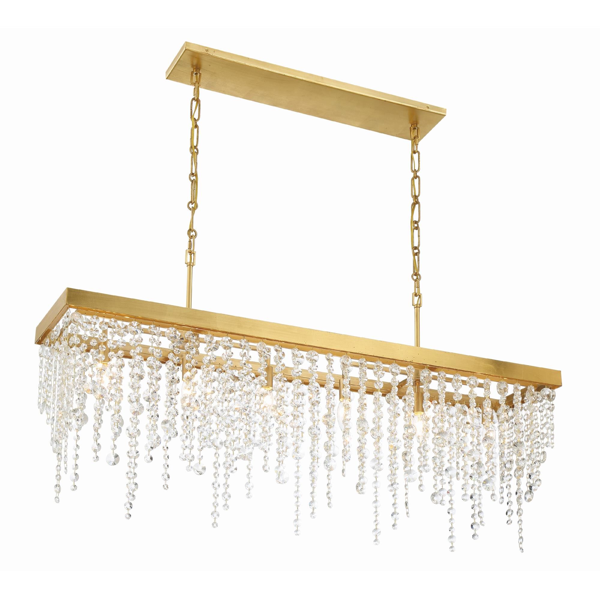 Shown in Antique Gold finish and Hand Cut Crystal crystal