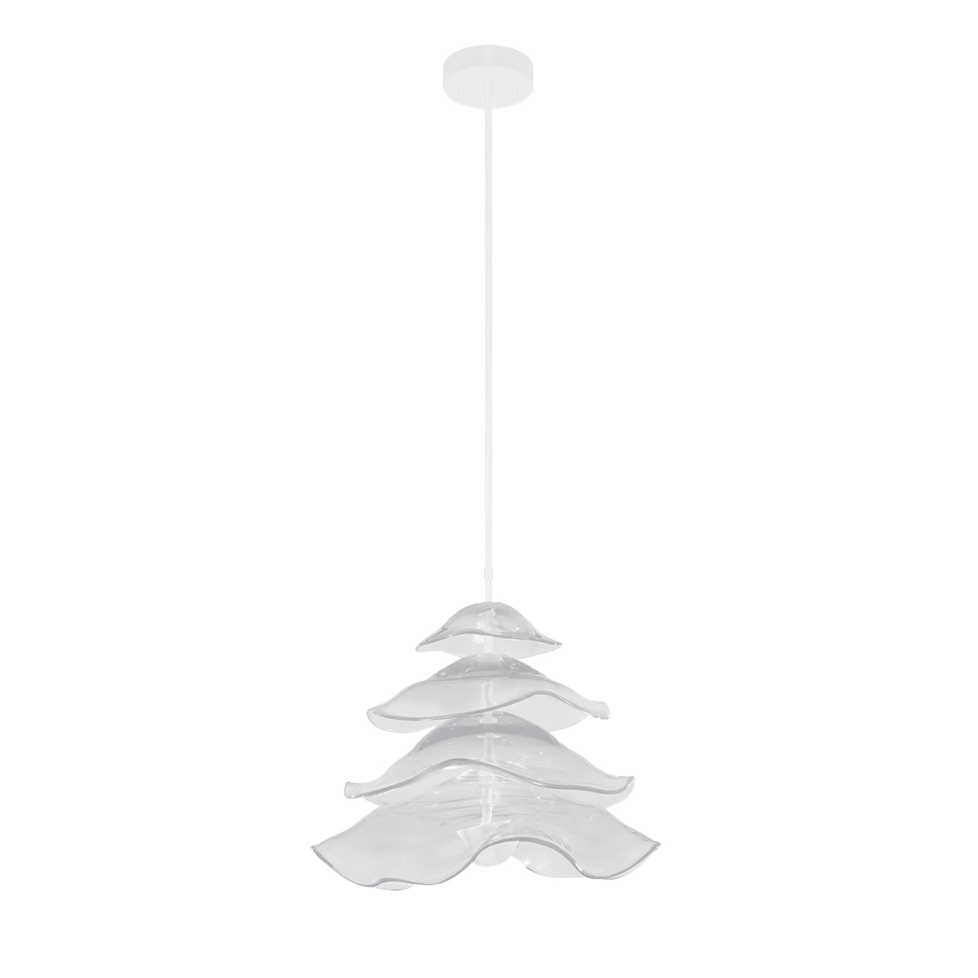 Shown in White finish and False crystal and True glass