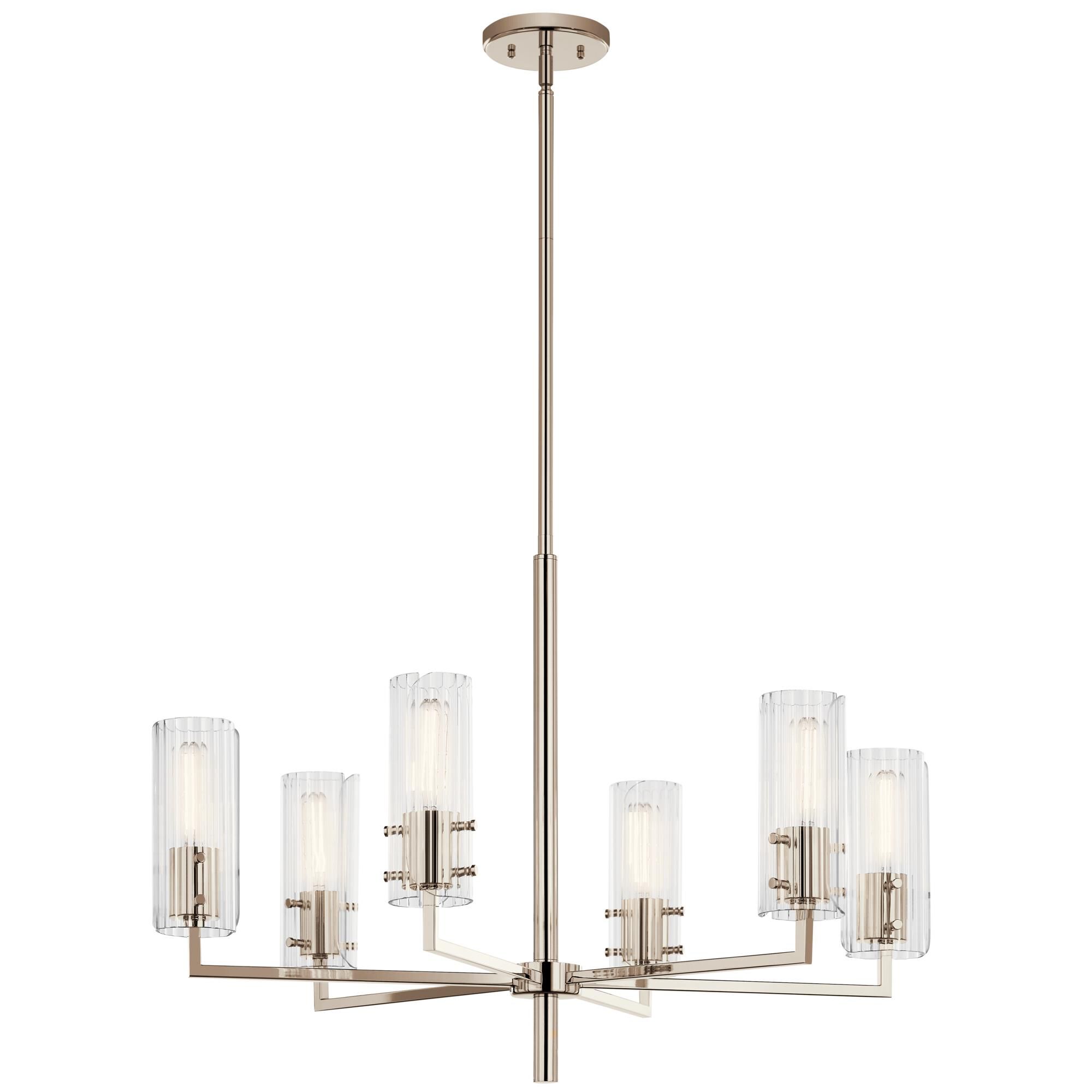 Shown in Polished Nickel finish and Clear Fluted glass
