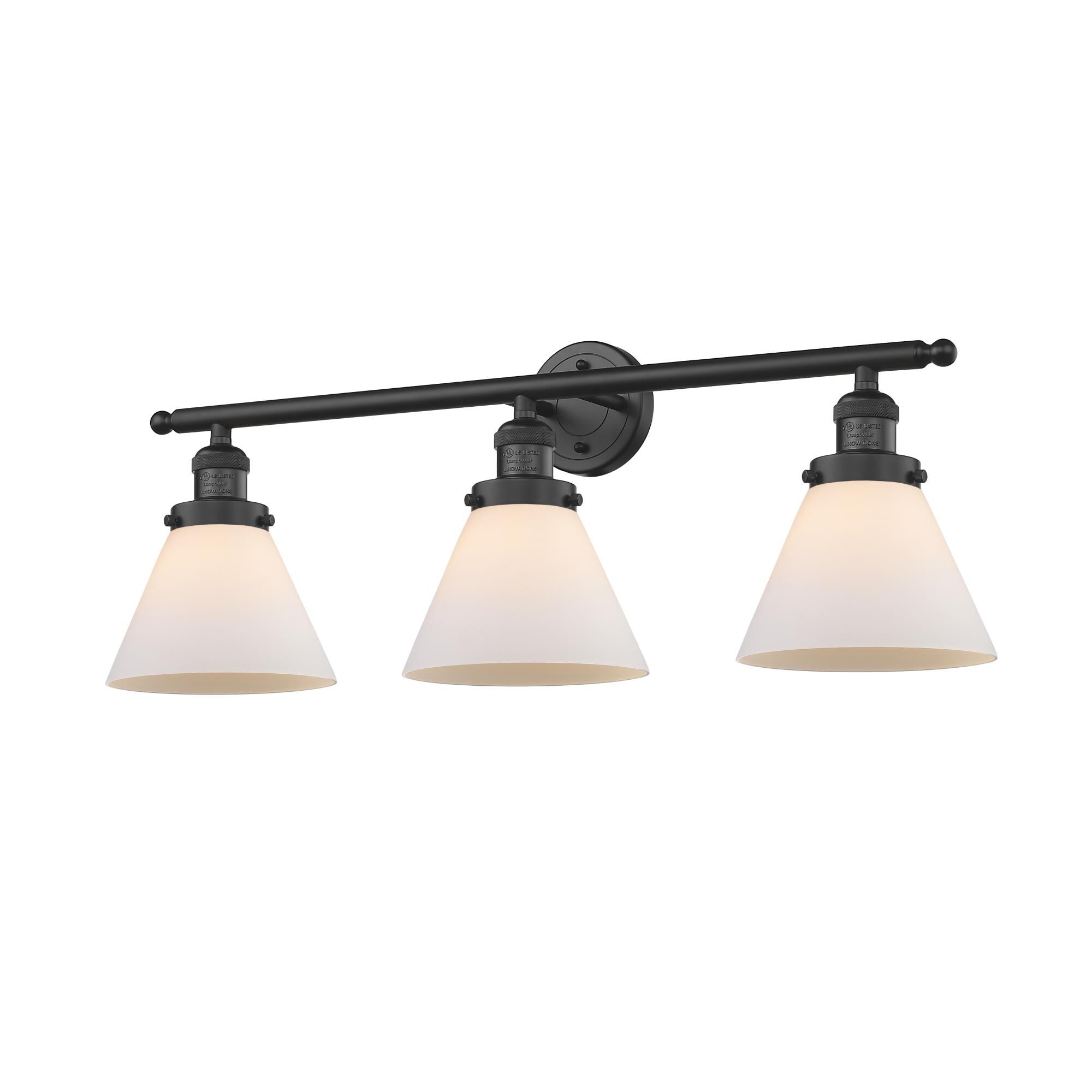 Bruno Marashlian Large Cone 32 Inch 3 Light Bath Vanity Light by Innovations Lighting