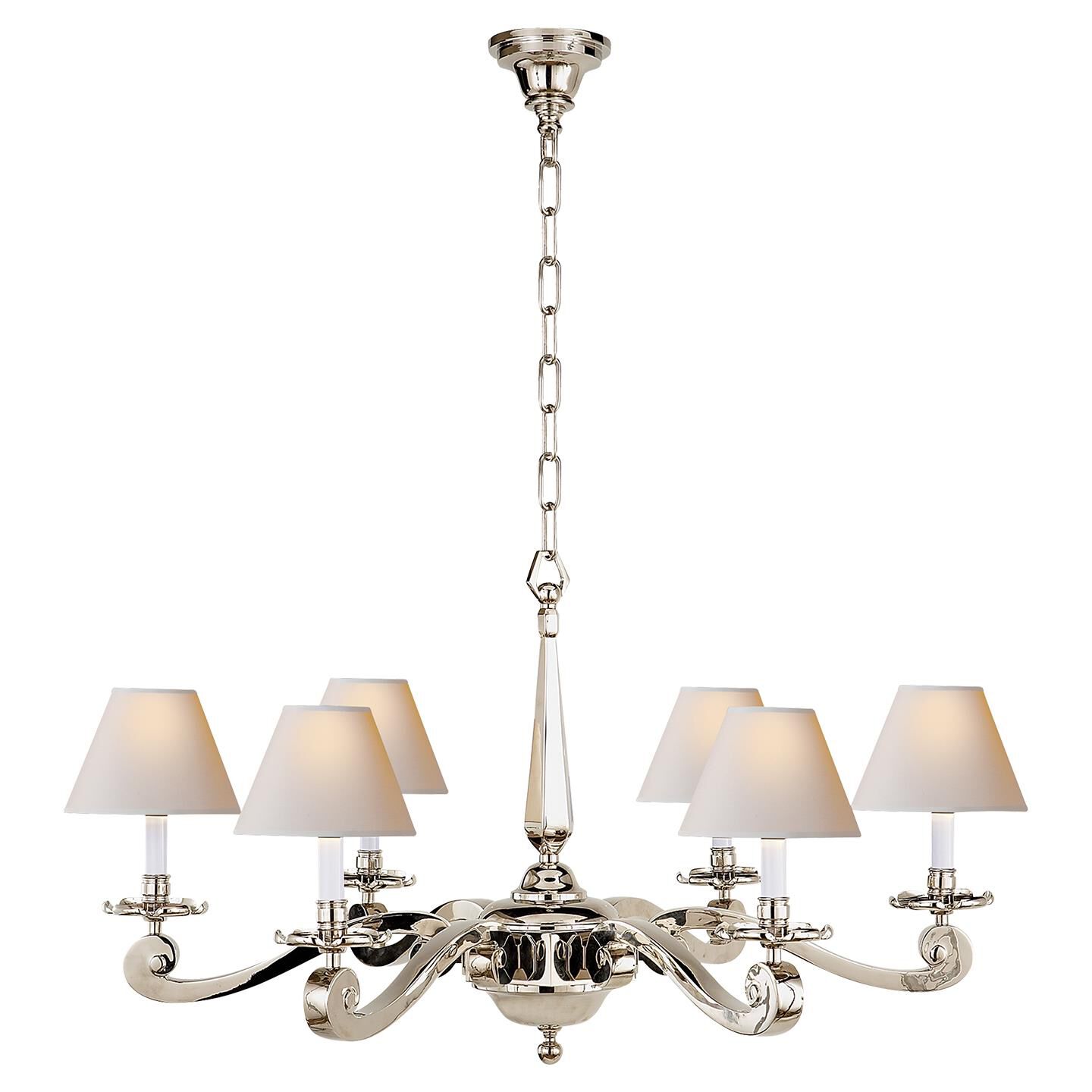 Shown in Polished Nickel finish and Natural Paper shade