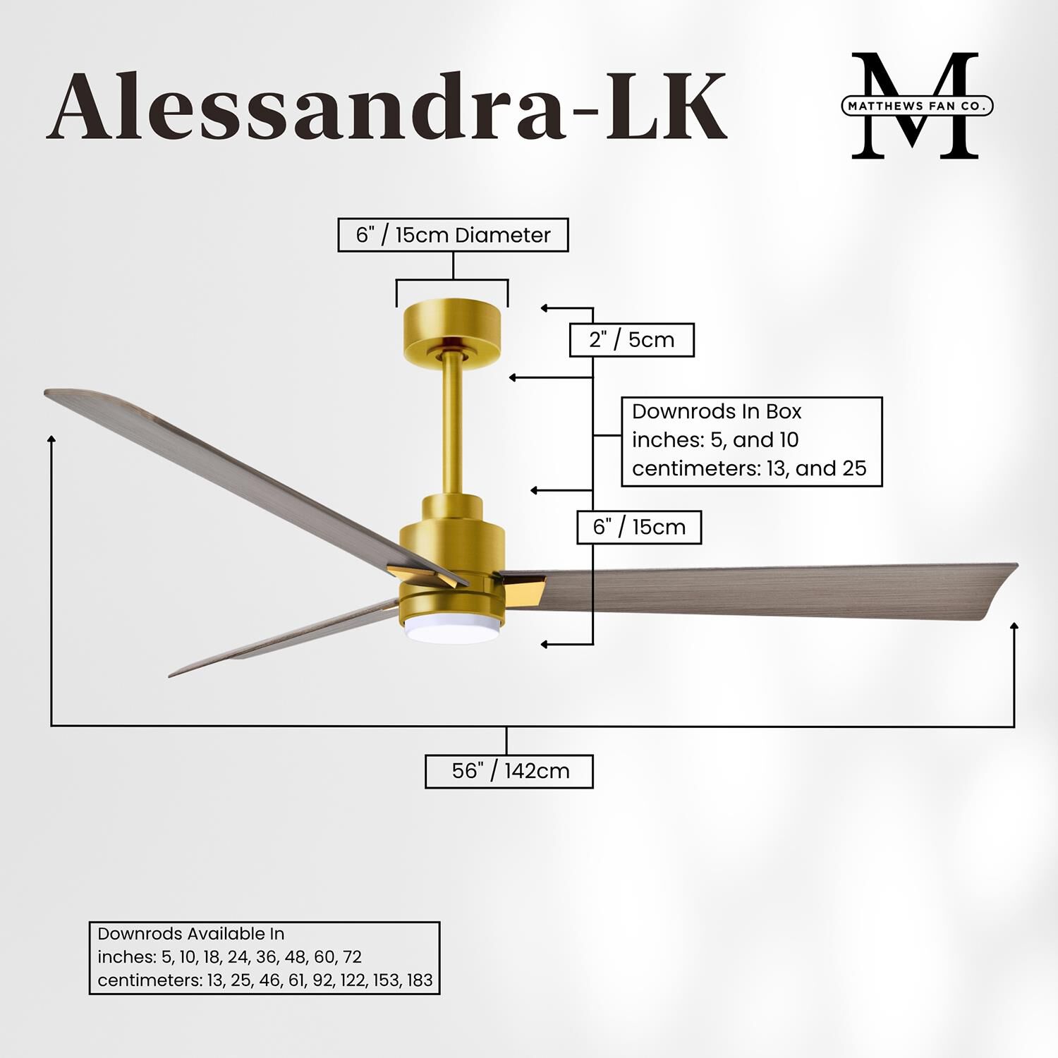 Alessandra 56 Inch Ceiling Fan by Matthews Fan Company