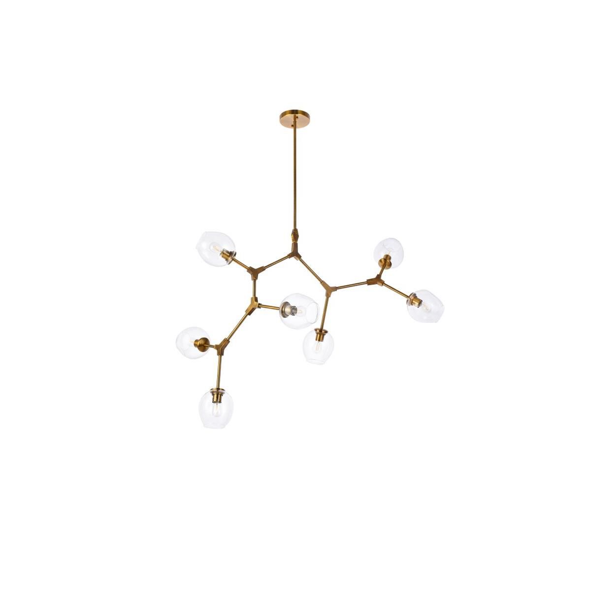 Shown in Brass finish and Clear glass