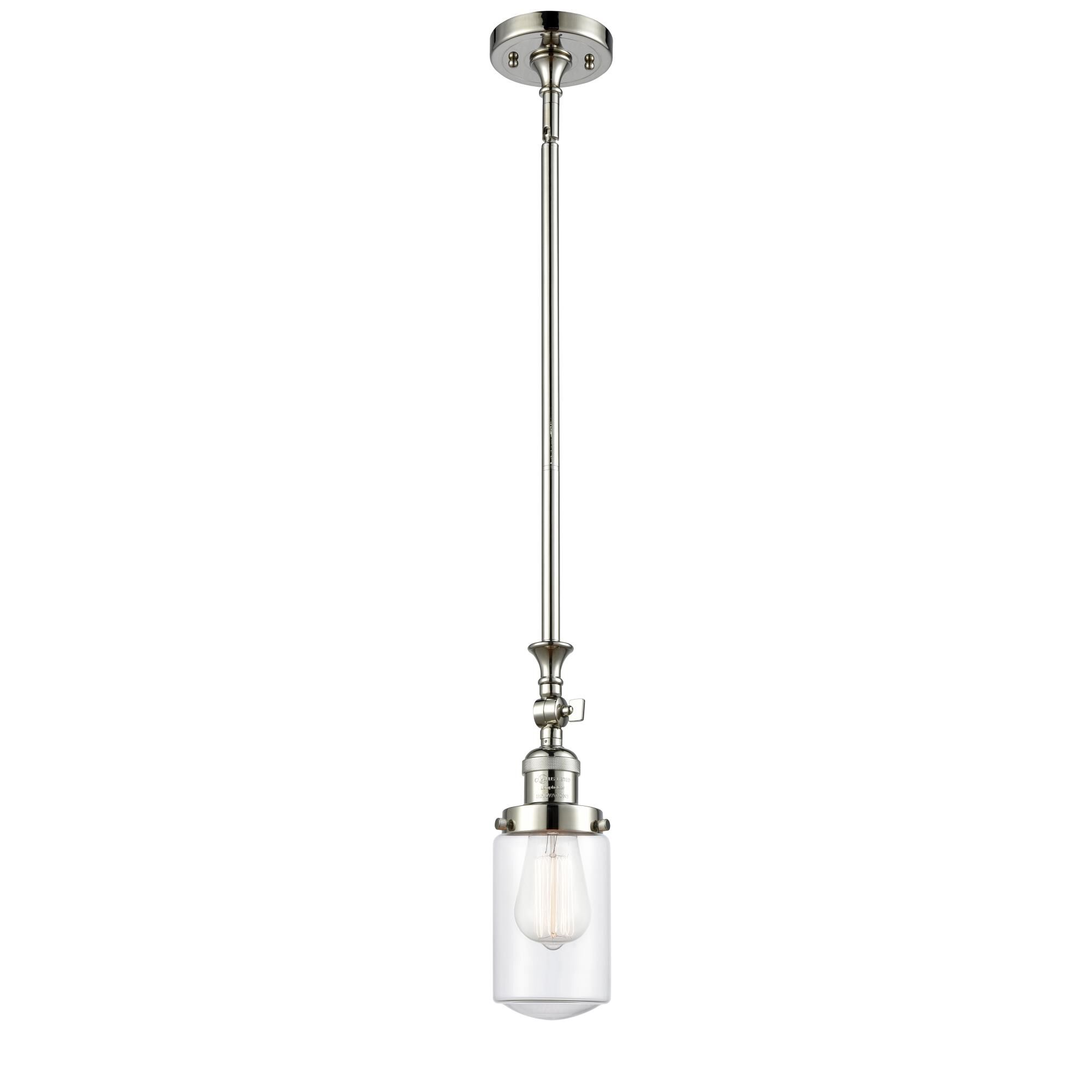 Shown in Polished Nickel finish and Schoolhouse glass and Glass shade