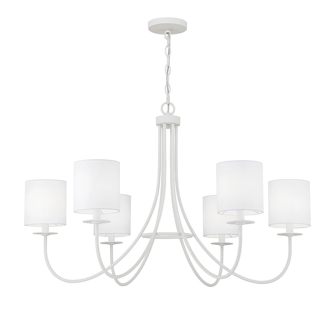 Shown in Bisque White finish and White Fabric shade