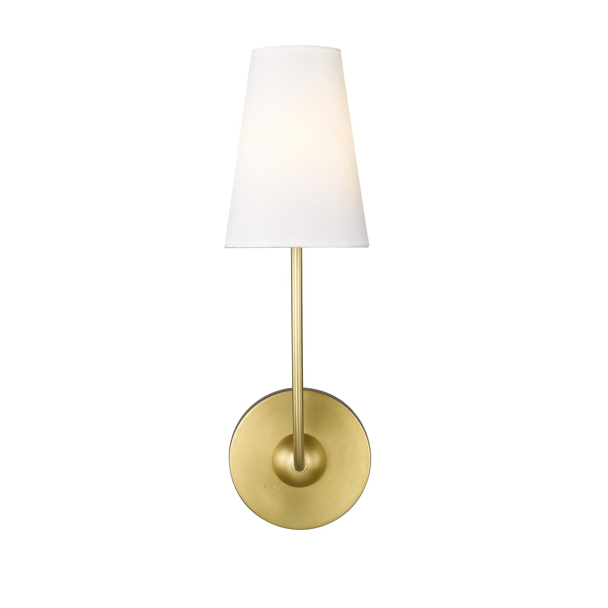 Shown in Rubbed Brass finish and White glass