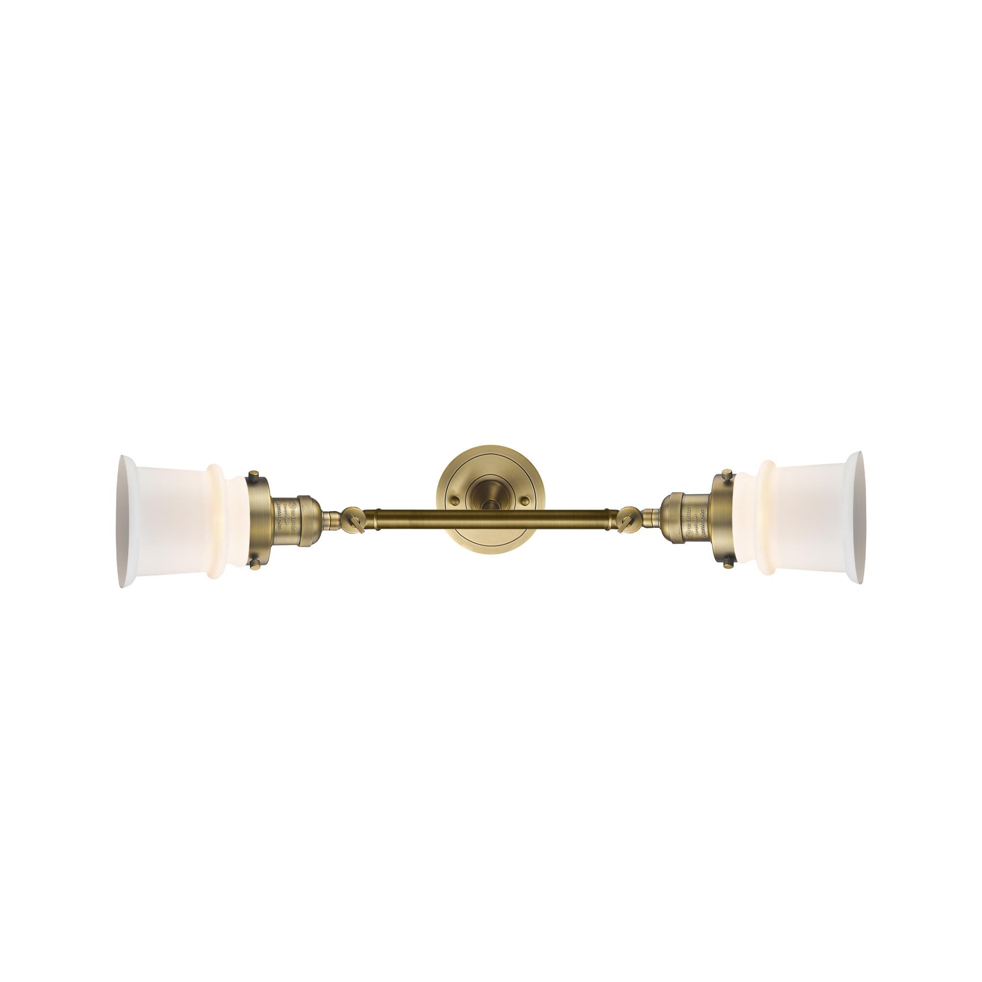 Shown in Brushed Brass finish and Matte White Cased glass