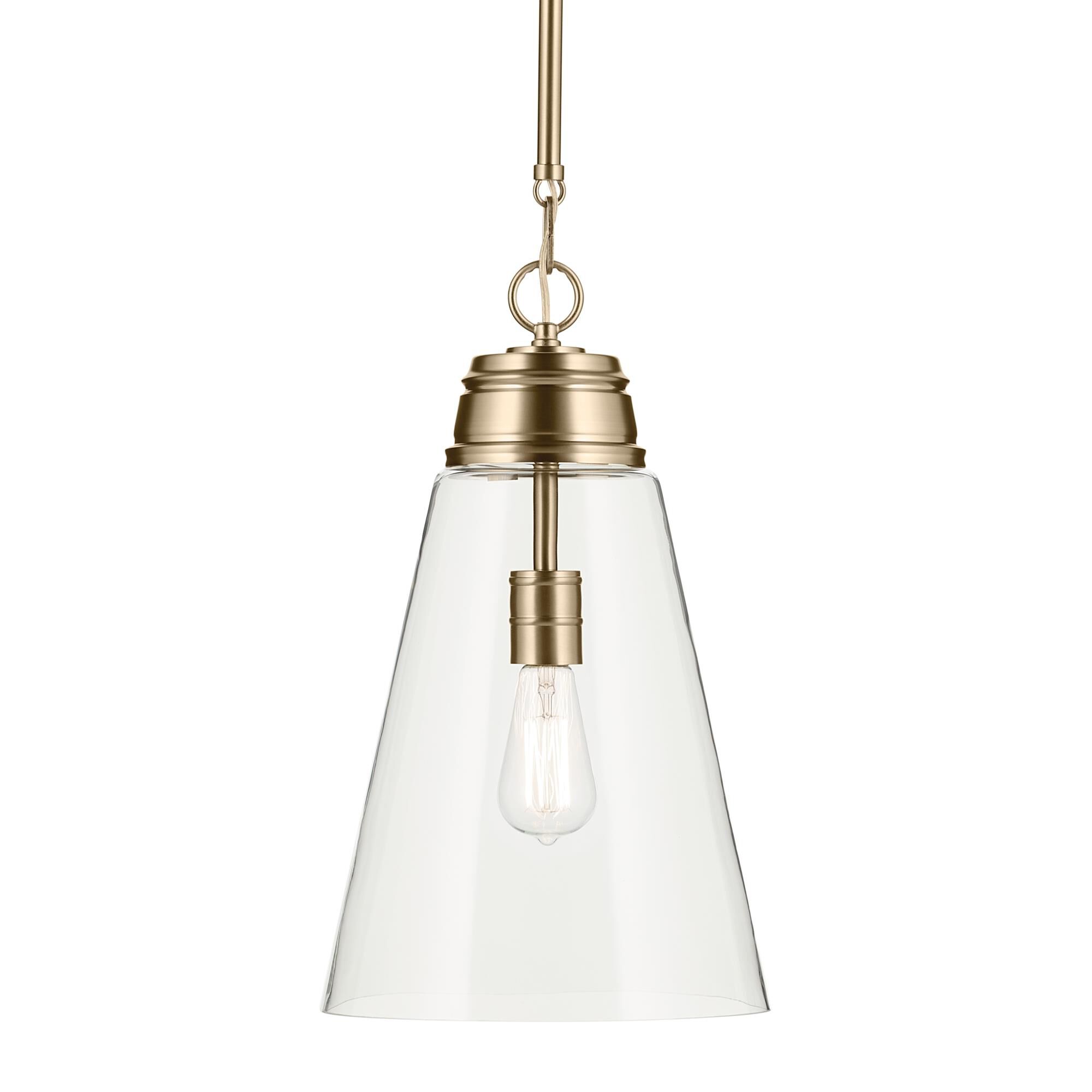 Shown in Champagne Bronze finish and Clear glass